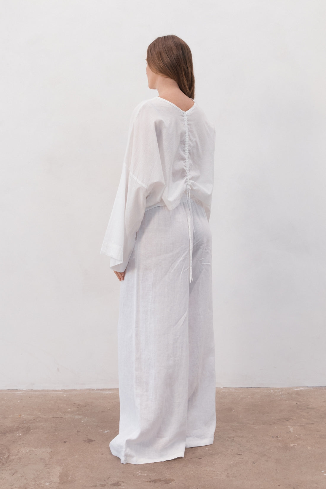 Jonathan Wide Leg Linen Pant White