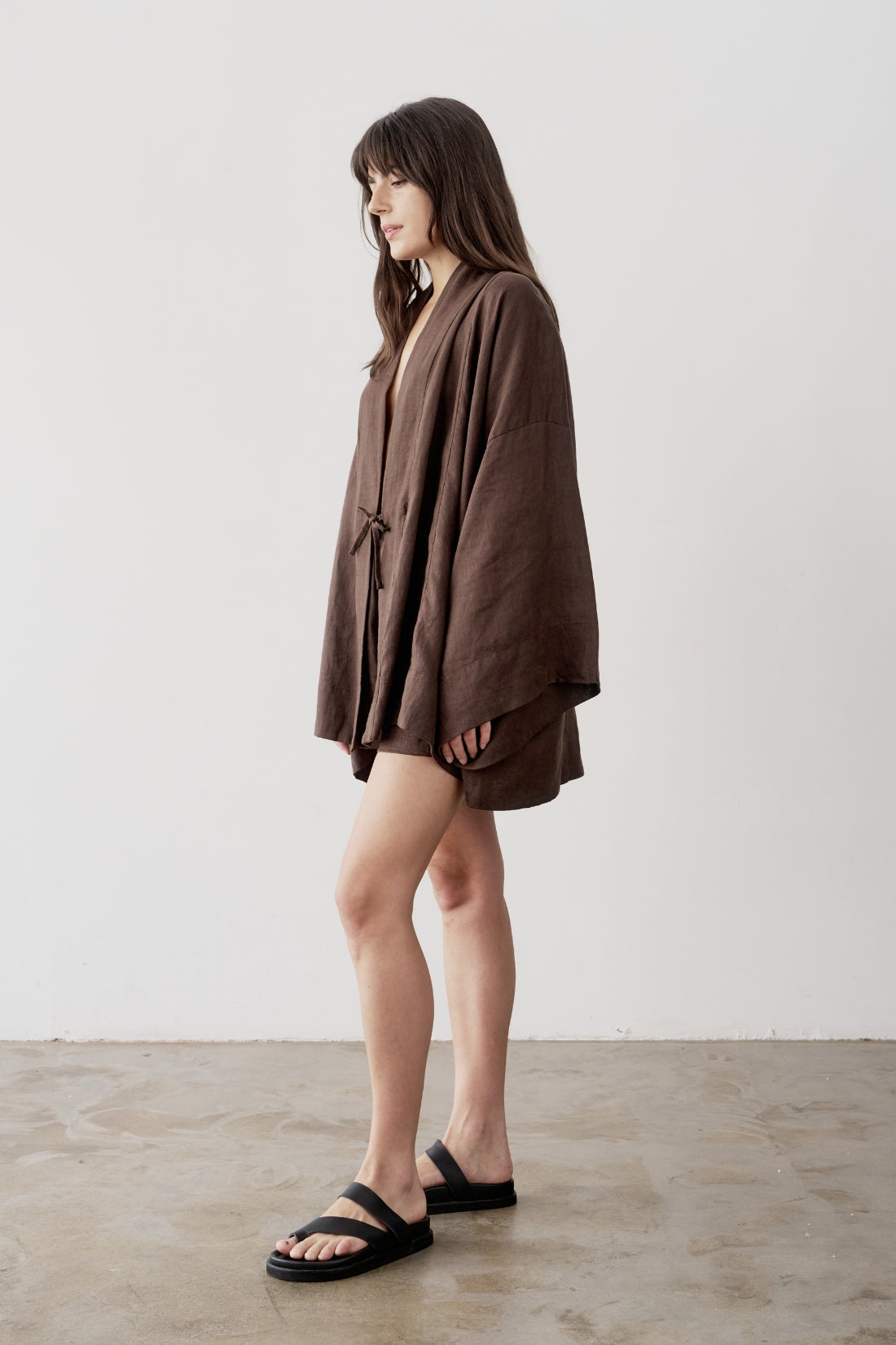Anya Linen Kimono Cacao