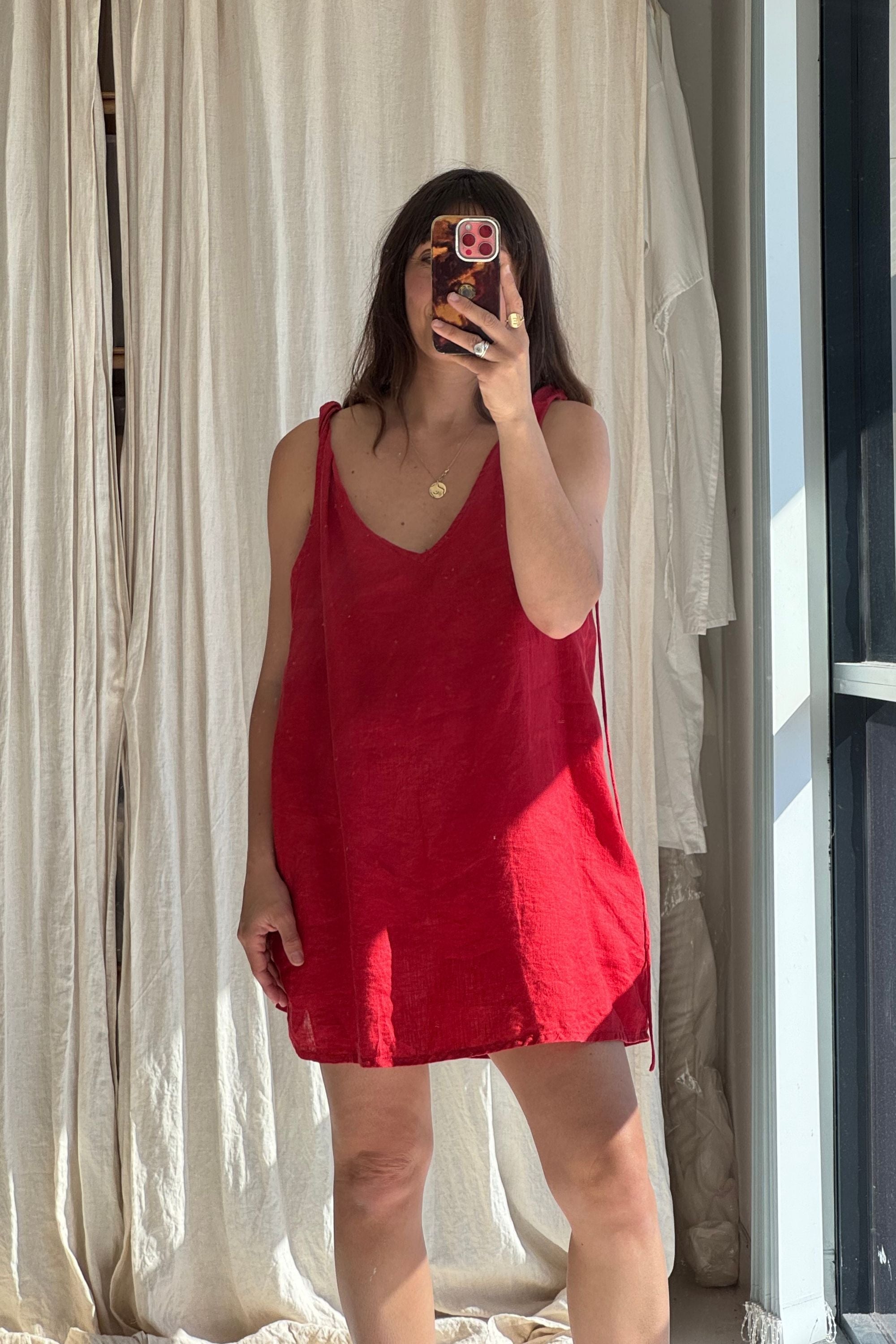 SAMPLE SALE | Claire linen mini Cherry