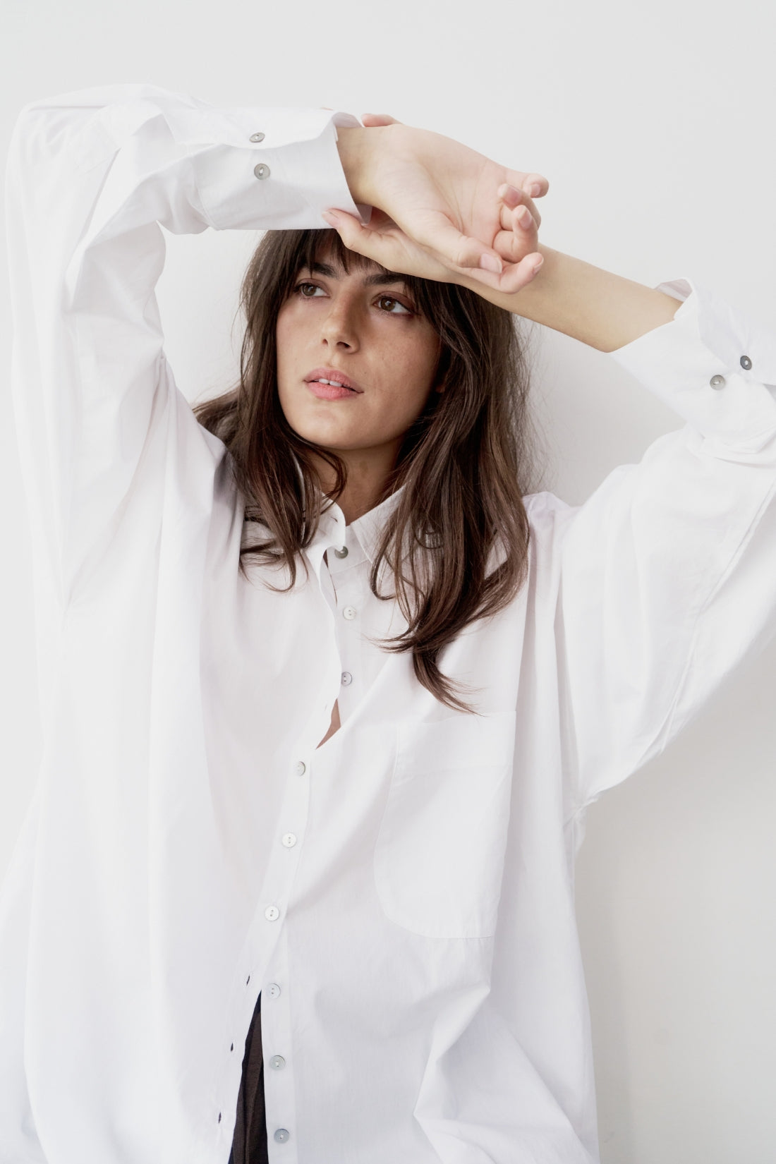 Mateo Cotton Poplin Shirt White