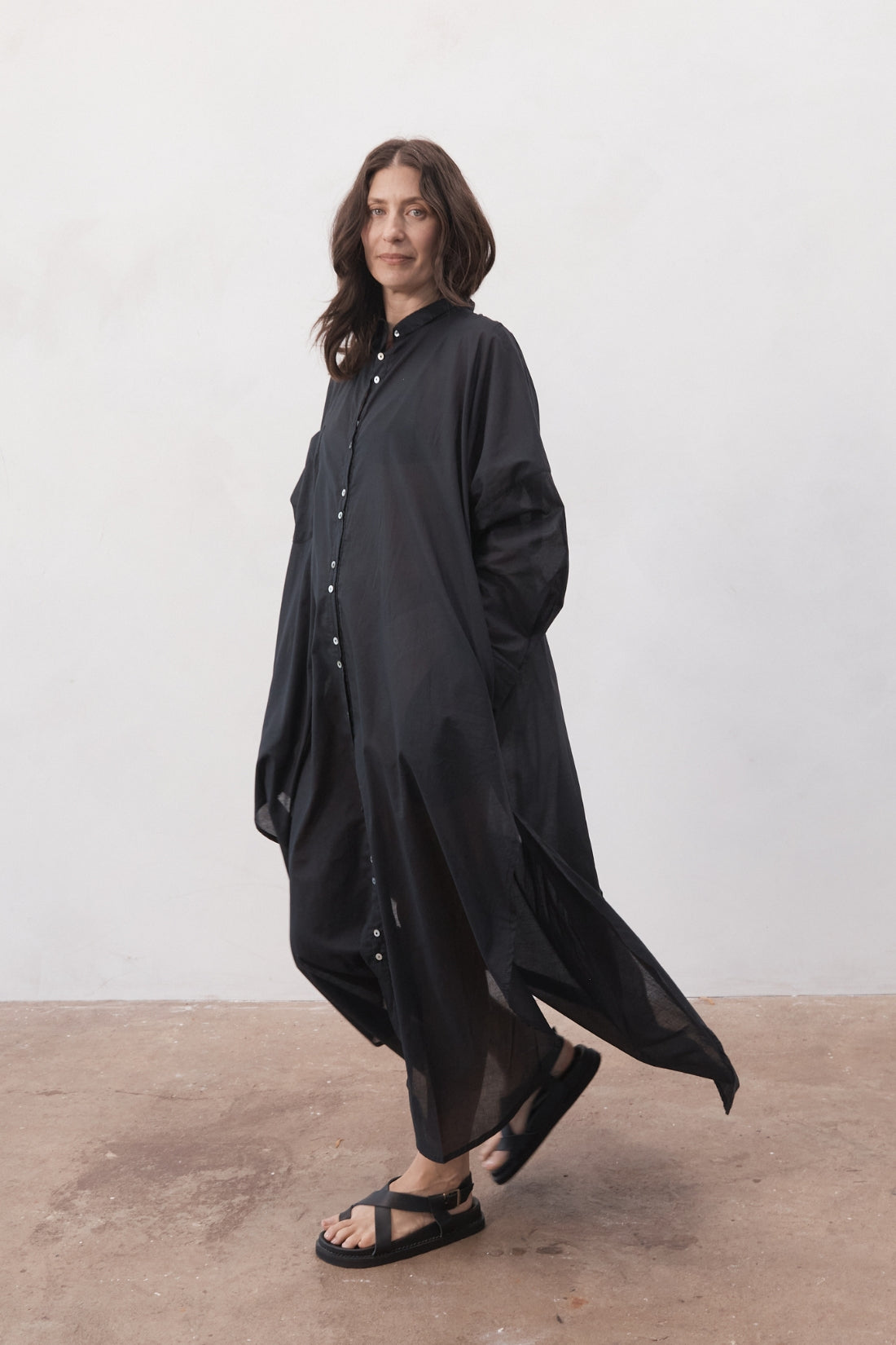 Santorini Shirt Dress Black