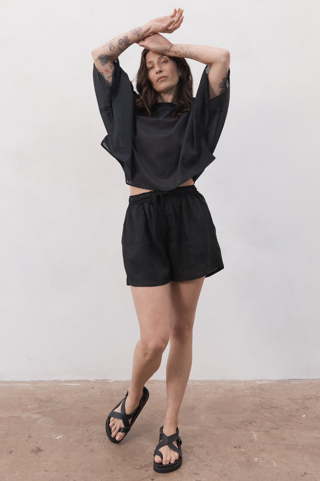 Keats Oversized Cotton Tee Black