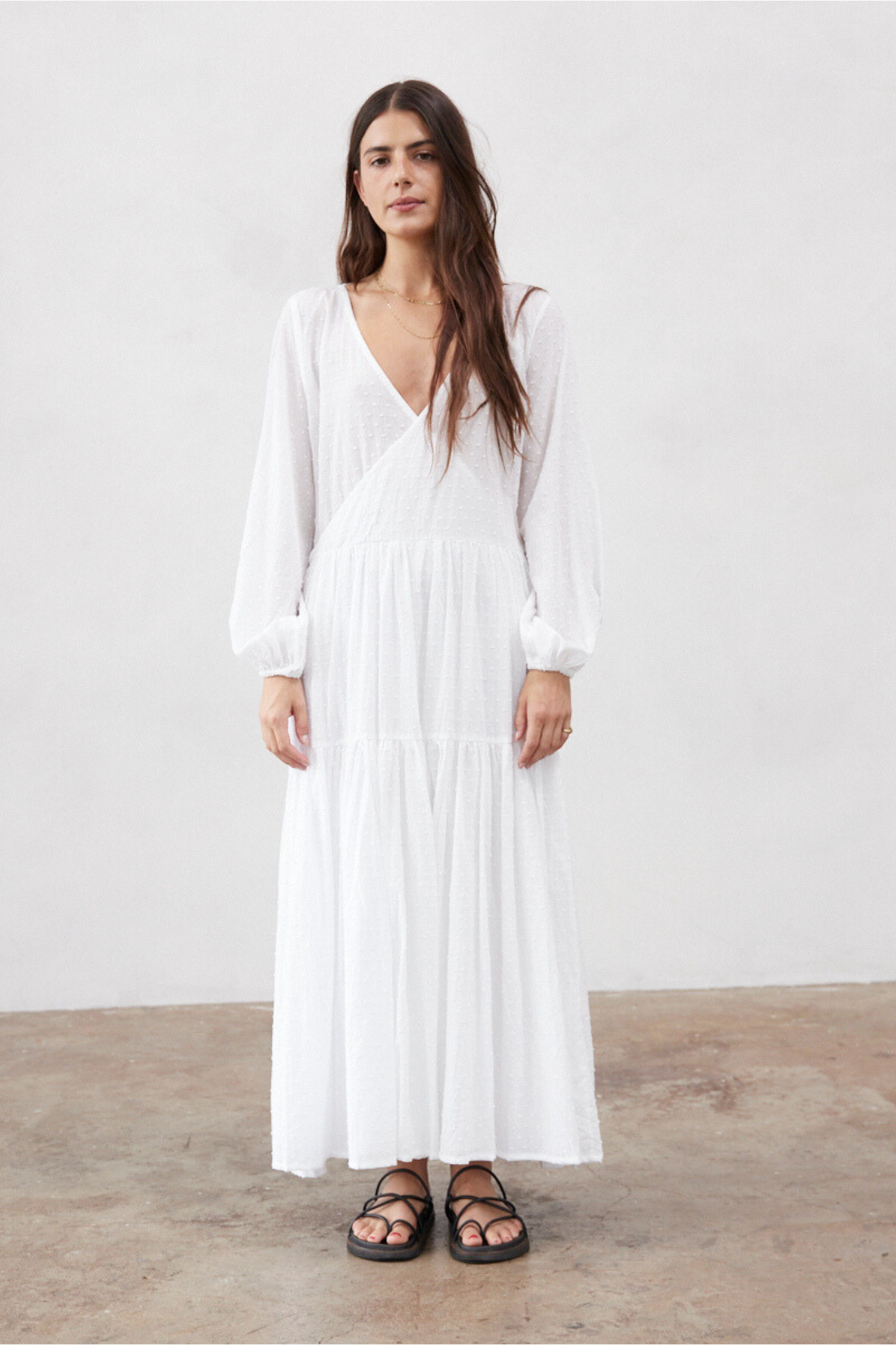 Maxi wrap dress white hotsell