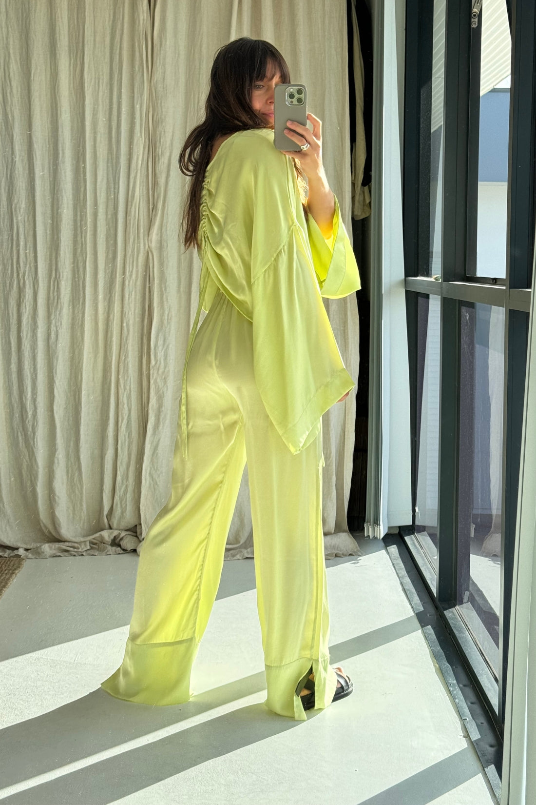 SAMPLE SALE | Ida Silk Pant Sunny Lime