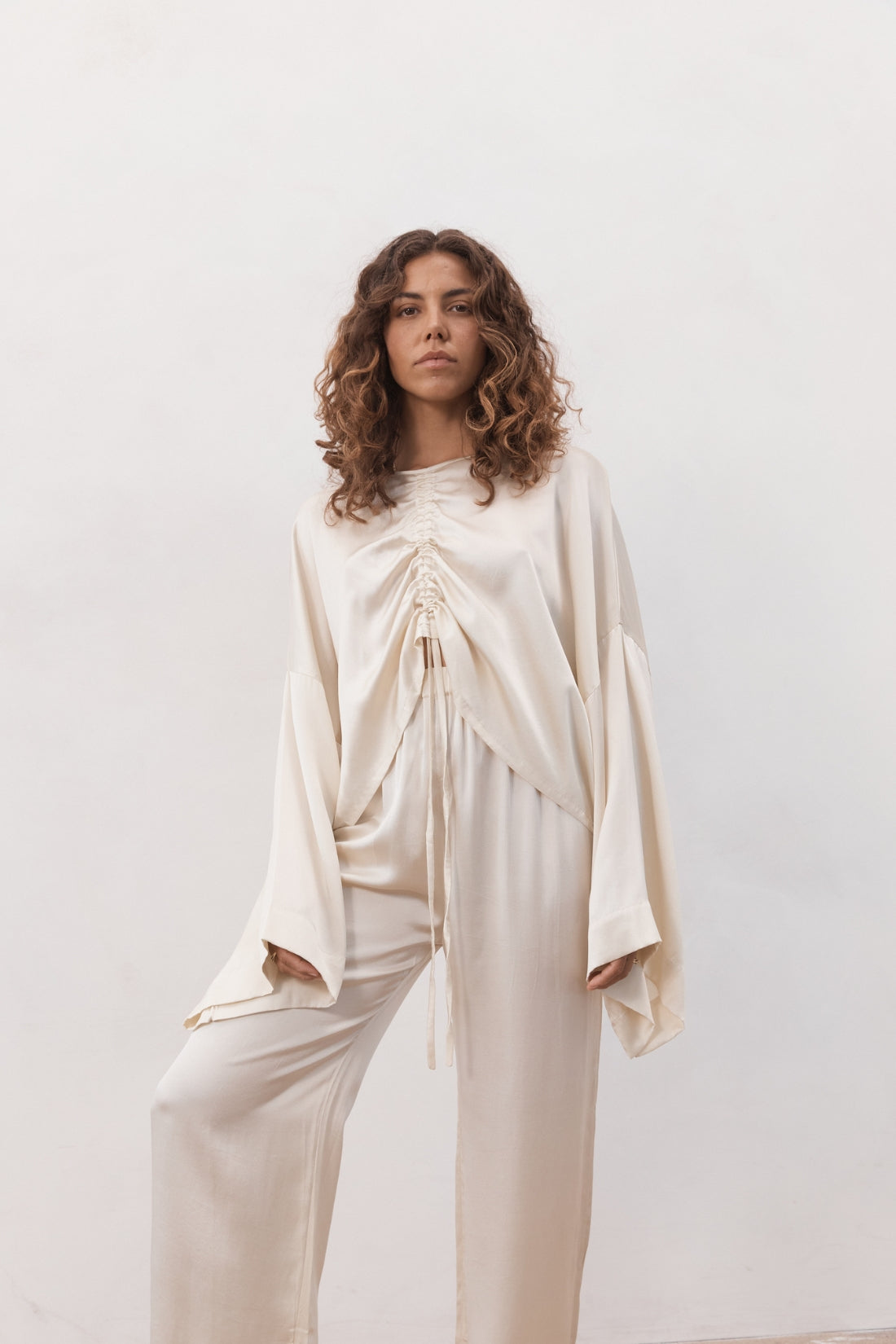 Ling Silk Blouse Birch — UNIKSPACE