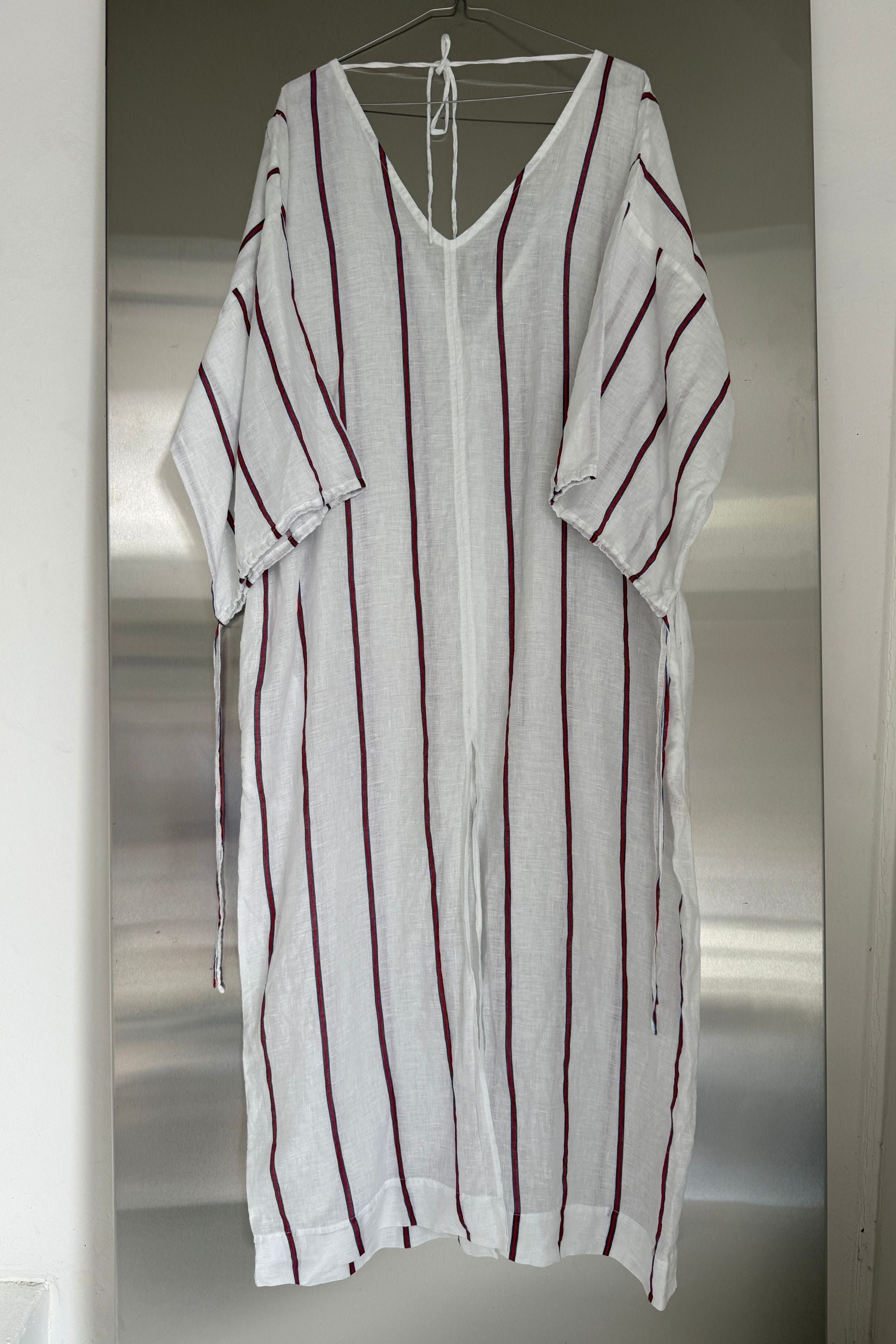 SAMPLE SALE | Ibiza Linen Kaftan Marine Stripe