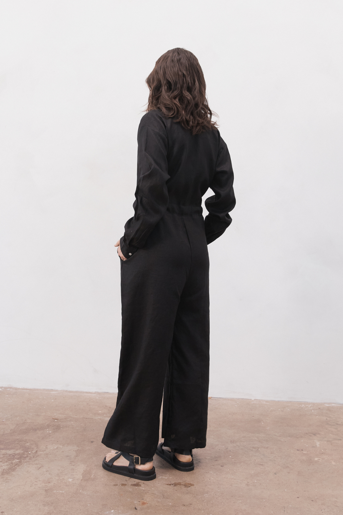 Kidd Linen Boilersuit Black