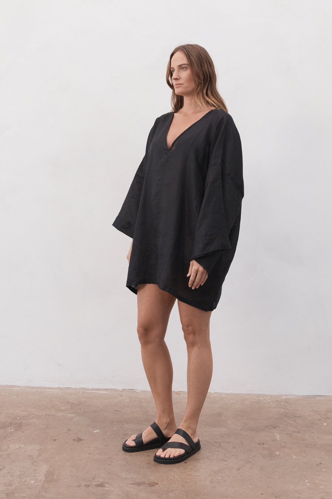 Sofia Linen Tunic Black