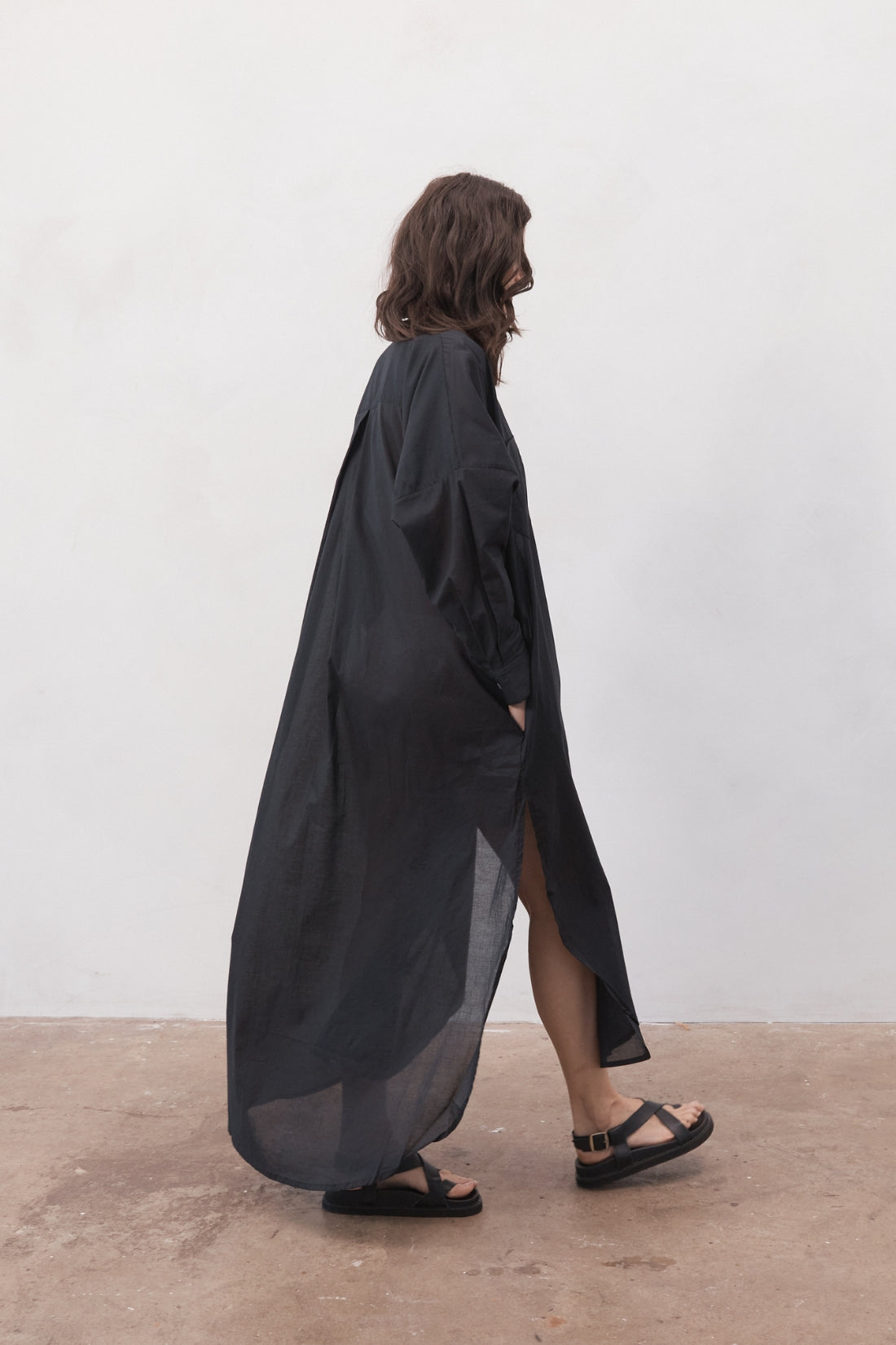 Santorini Shirt Dress Black
