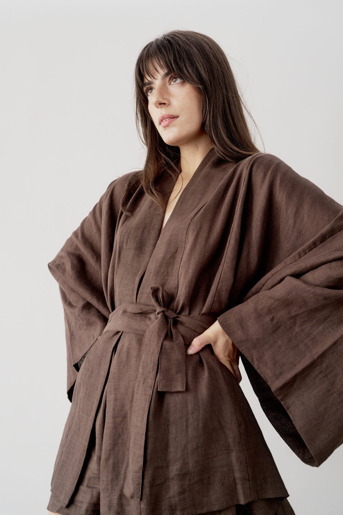 Anya Linen Kimono Cacao