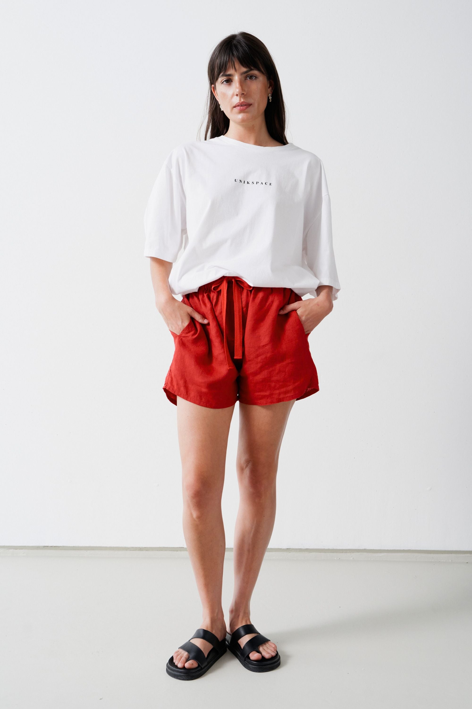 Cooper Linen Short Cherry — UNIKSPACE