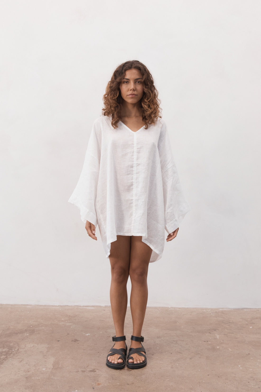 Sofia Linen Tunic White