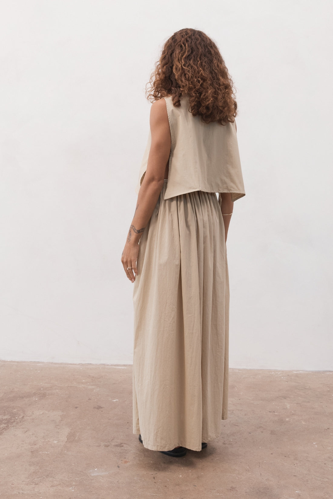 Maya Organic Cotton Maxi Skirt Ice Coffee