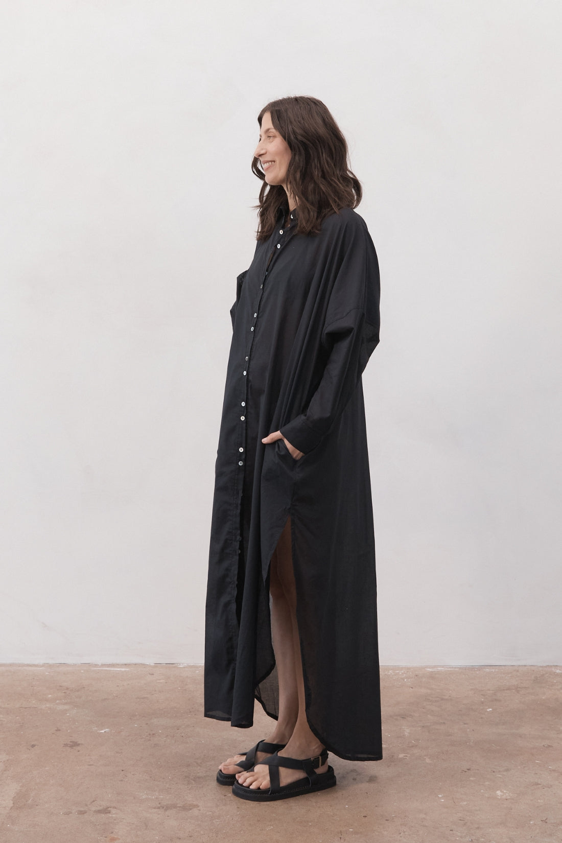 Santorini Shirt Dress Black