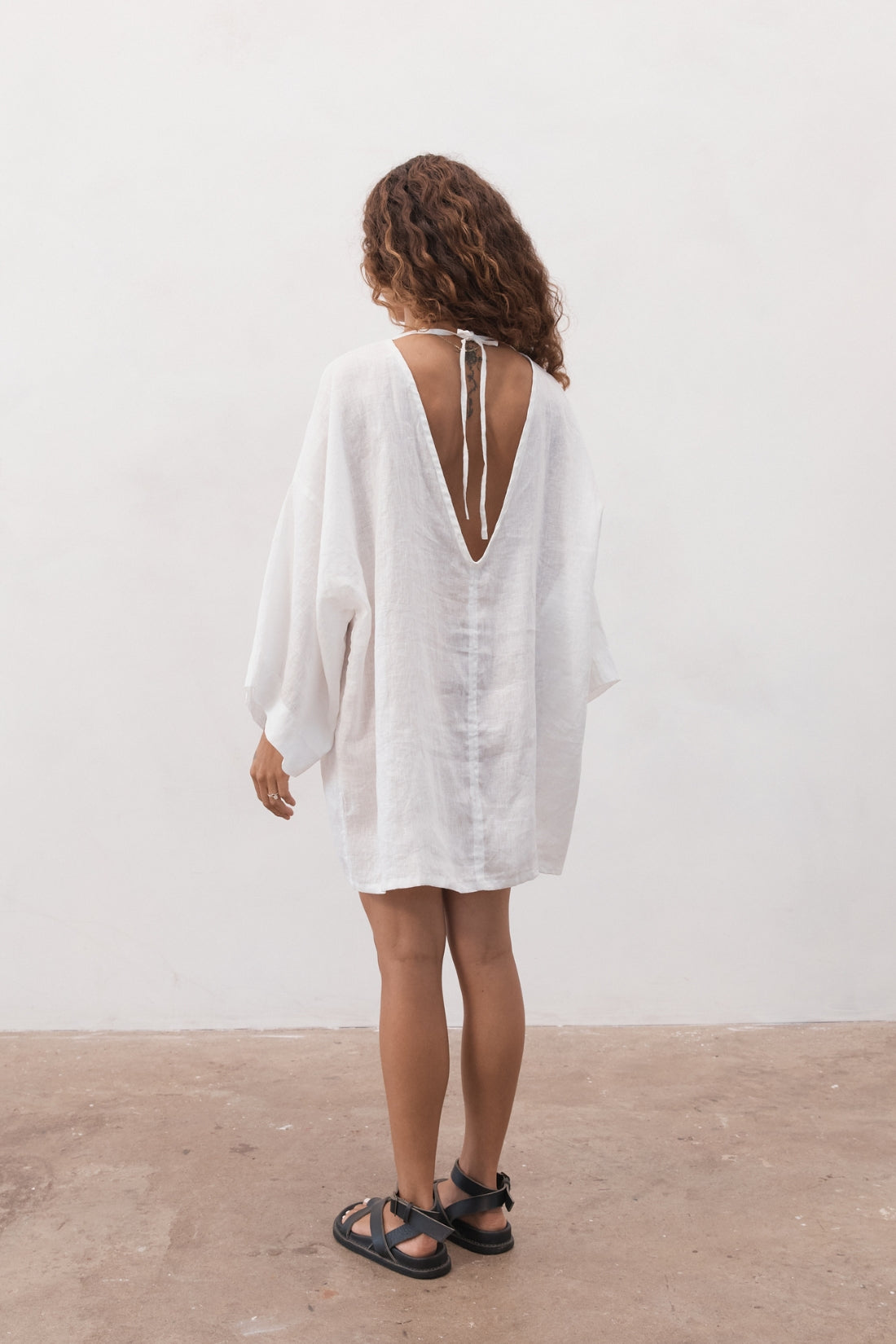 Sofia Linen Tunic White