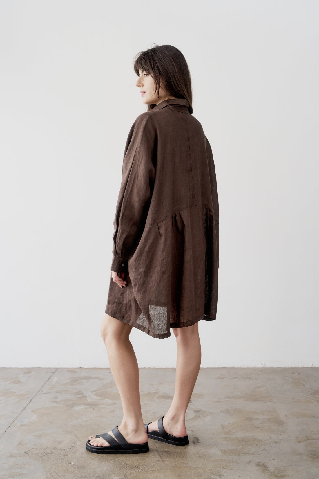 Byron Oversized Shirt Dress Cacao