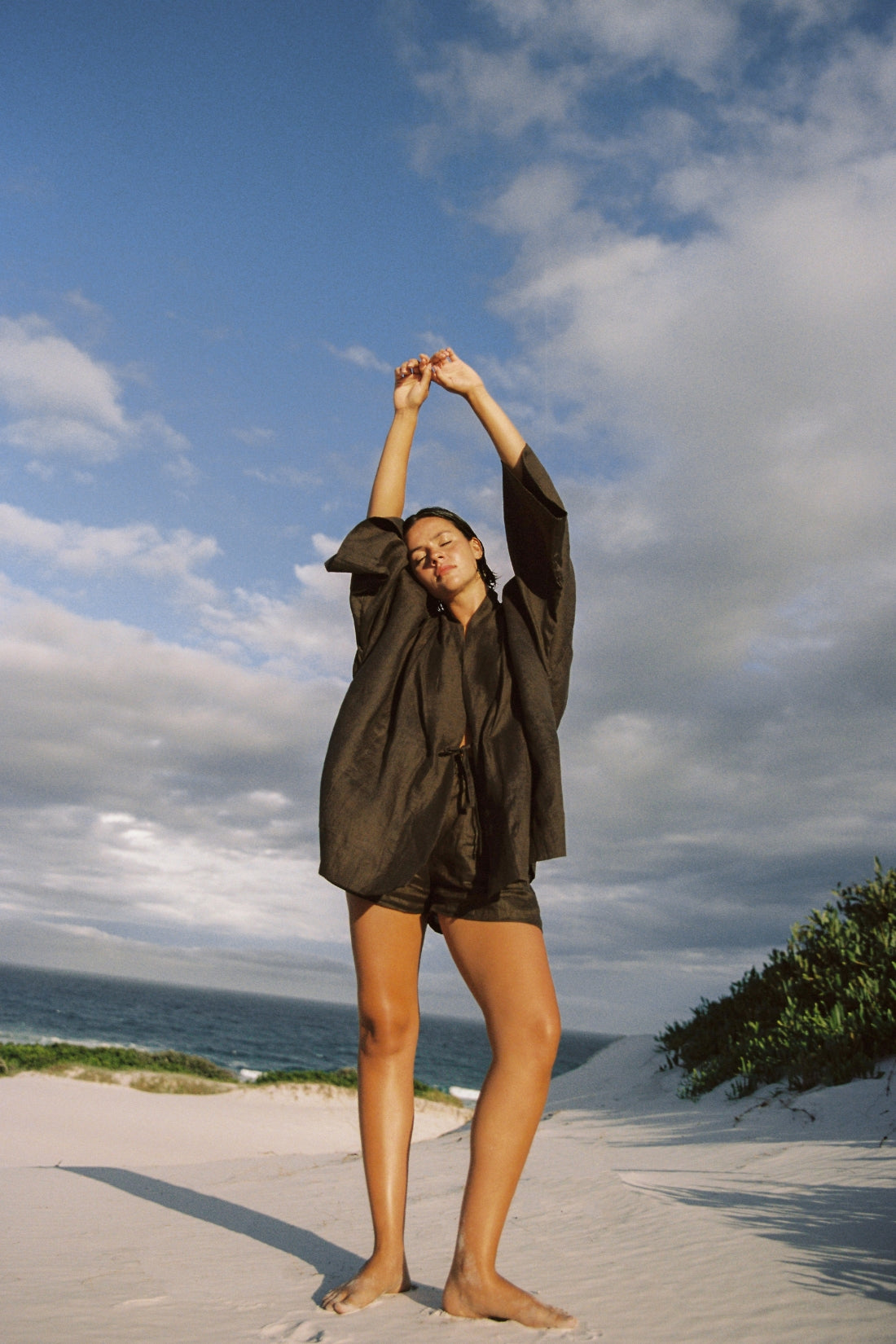 Anya Linen Kimono Cacao | Pre Order