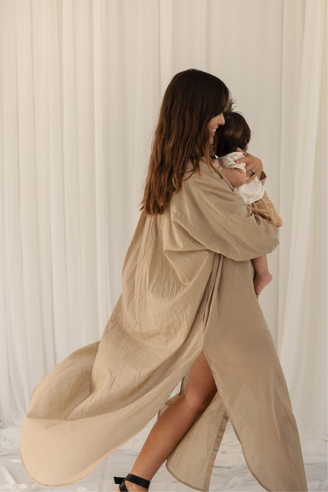 Santorini Shirt Dress Ice Coffee