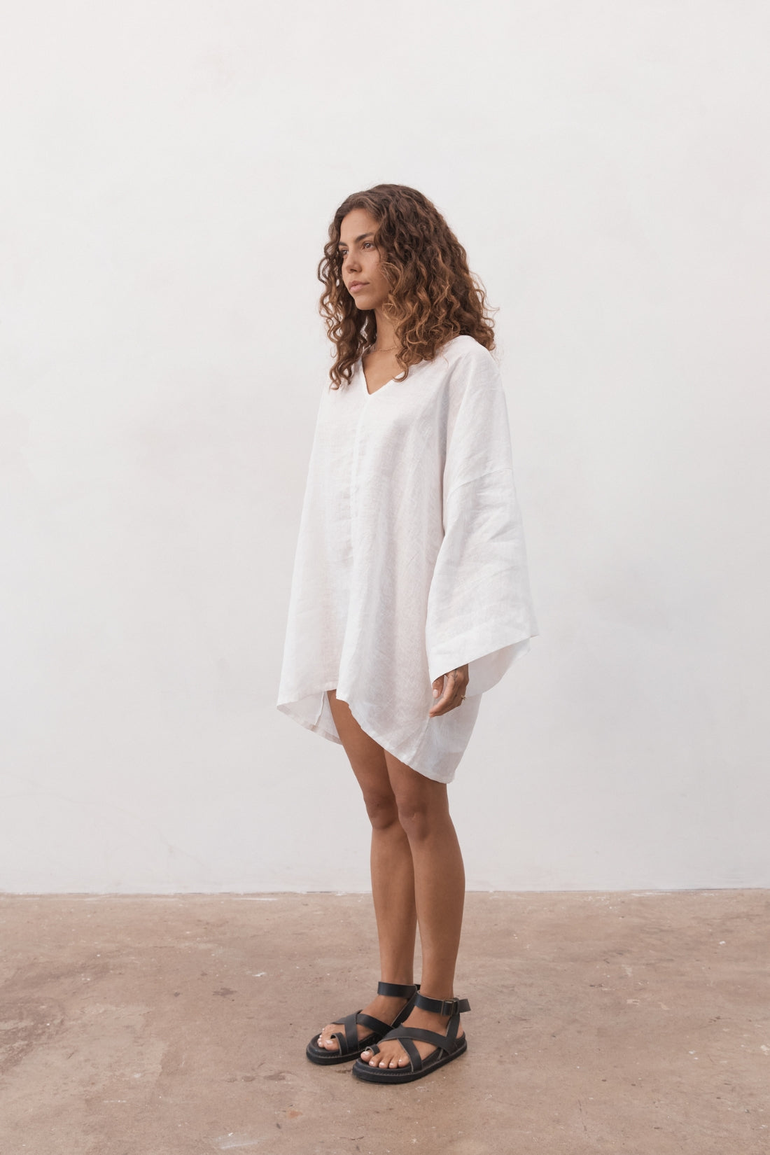 Sofia Linen Tunic White