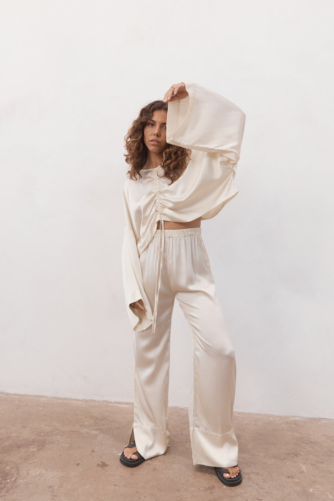 Ling Silk Blouse Birch — UNIKSPACE