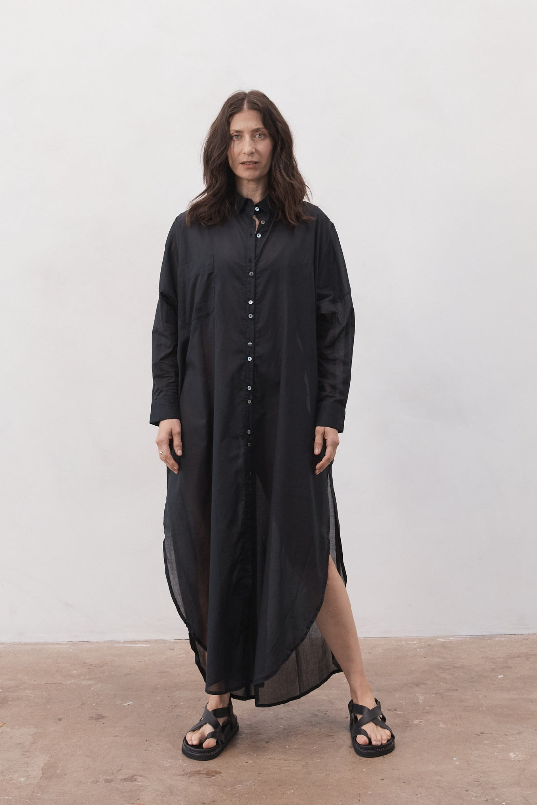 Santorini Shirt Dress Black