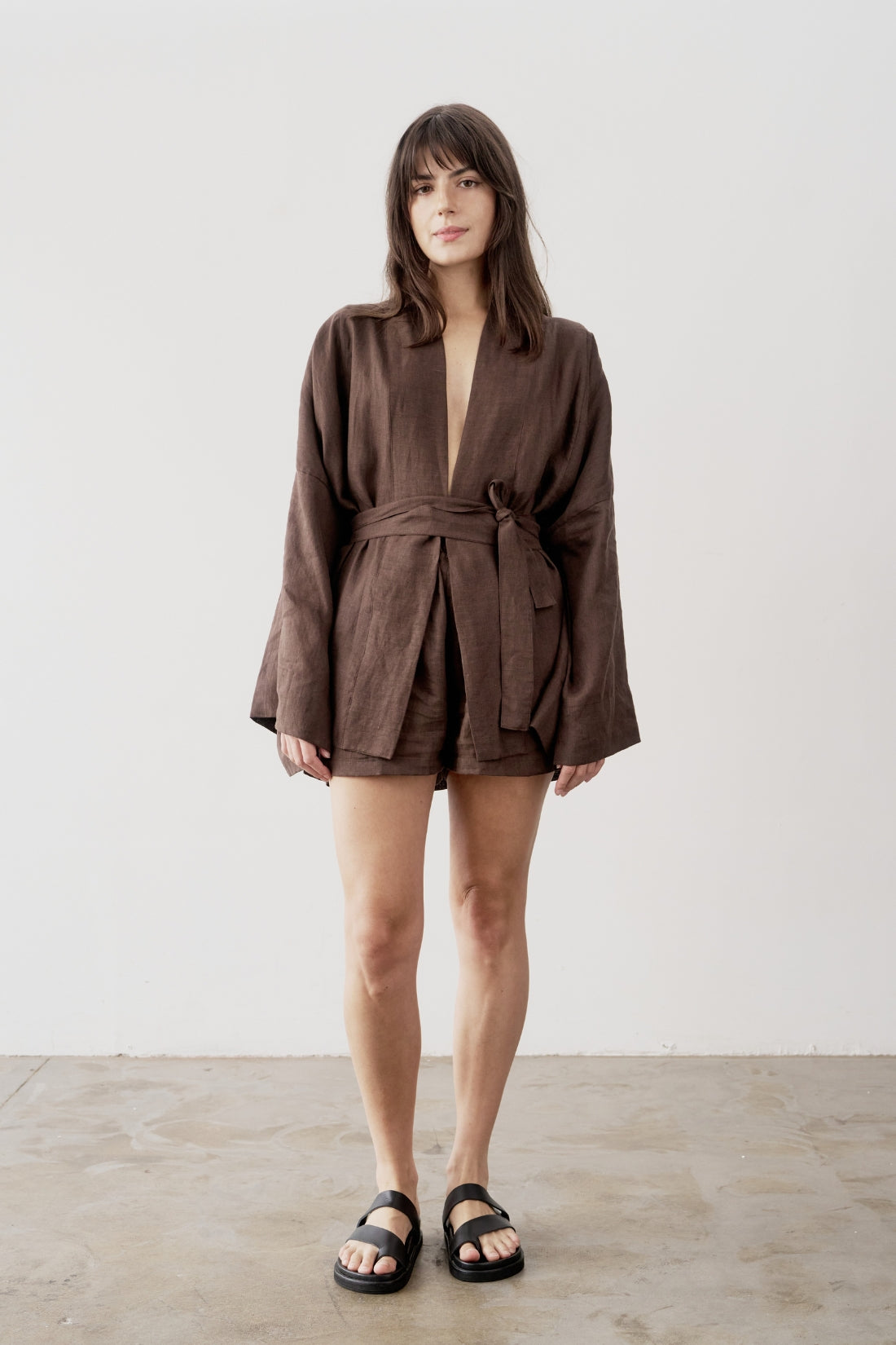 Anya Linen Kimono Cacao