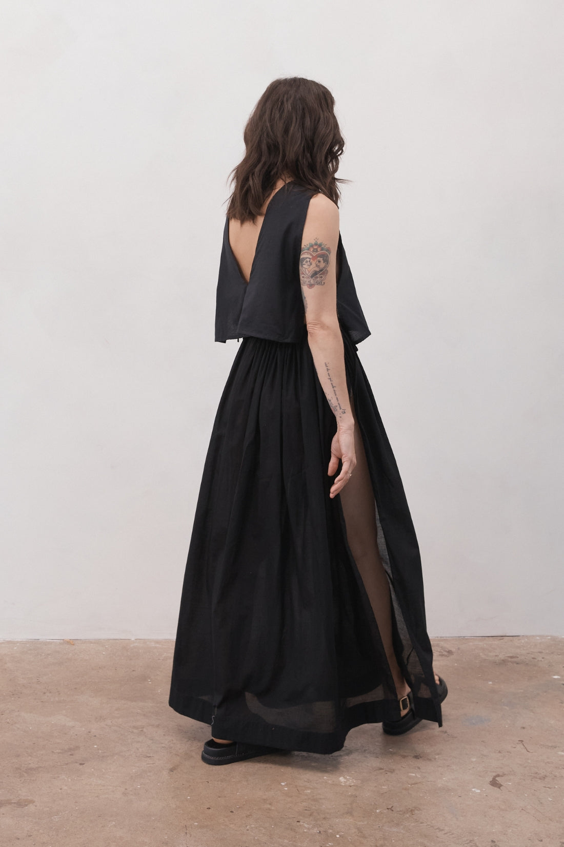 Maya Organic Cotton Maxi Skirt Black