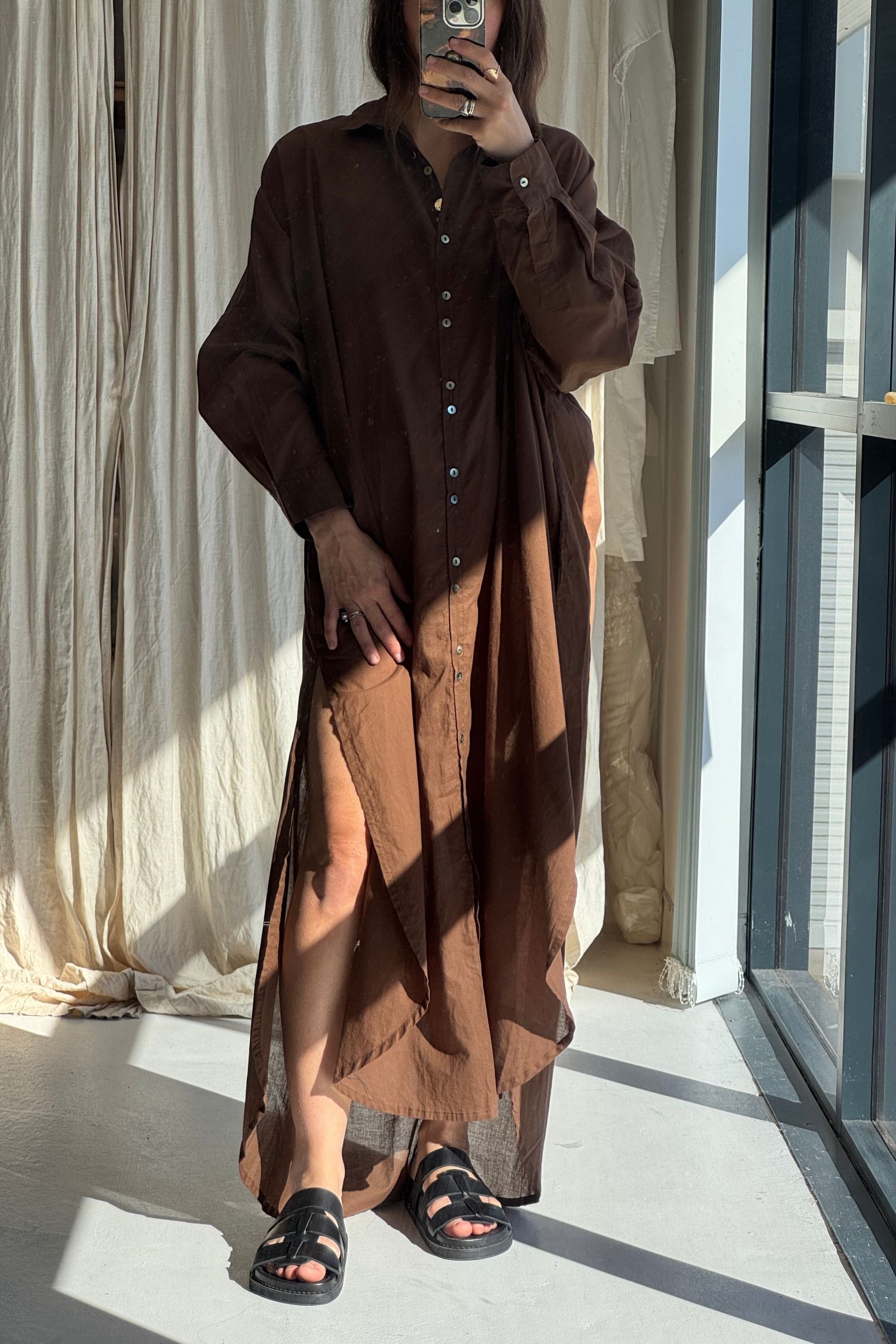 SAMPLE SALE | Santorini Shirt Dress Cacao