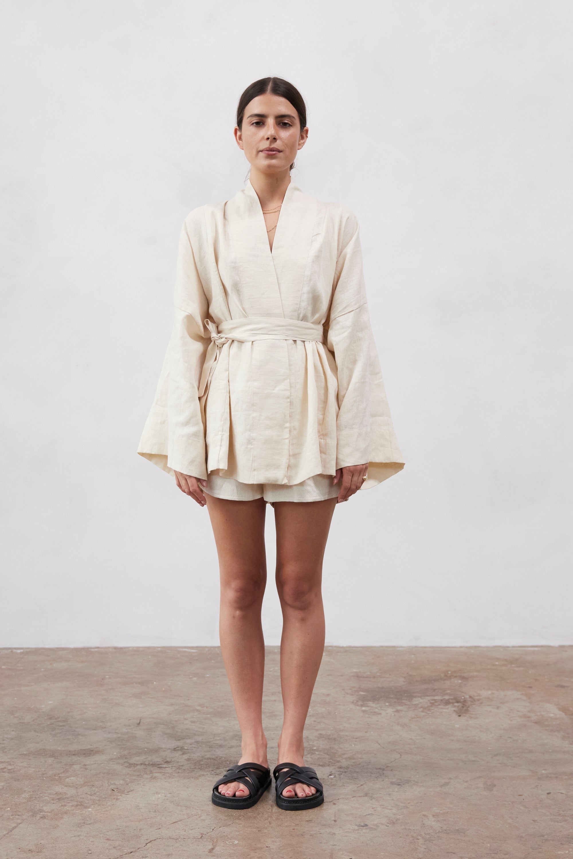 Anya Linen Kimono Shell
