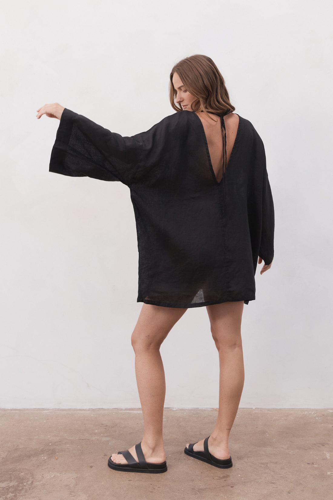 Sofia Linen Tunic Black