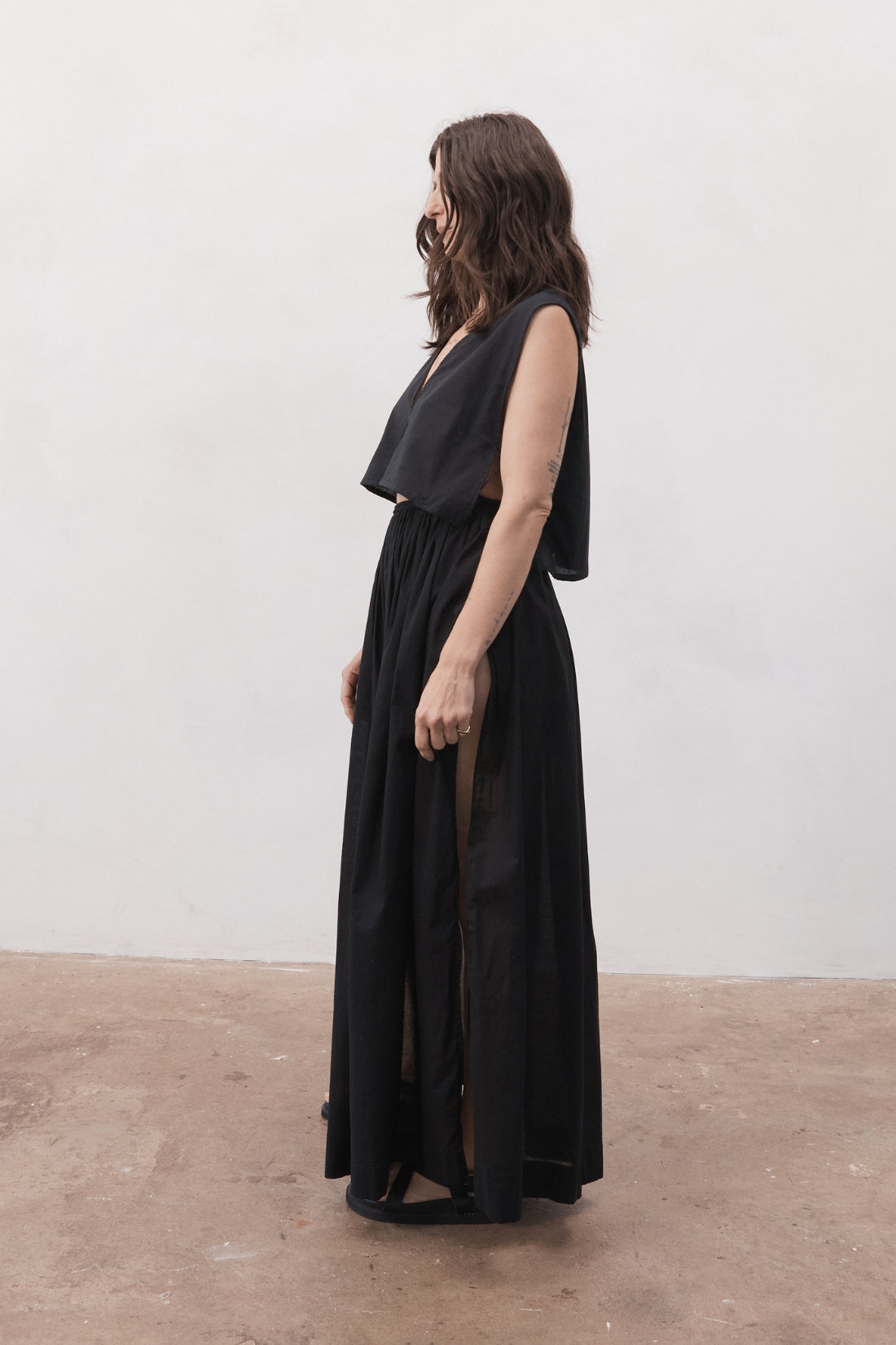 Tulum Organic Cotton Top Black