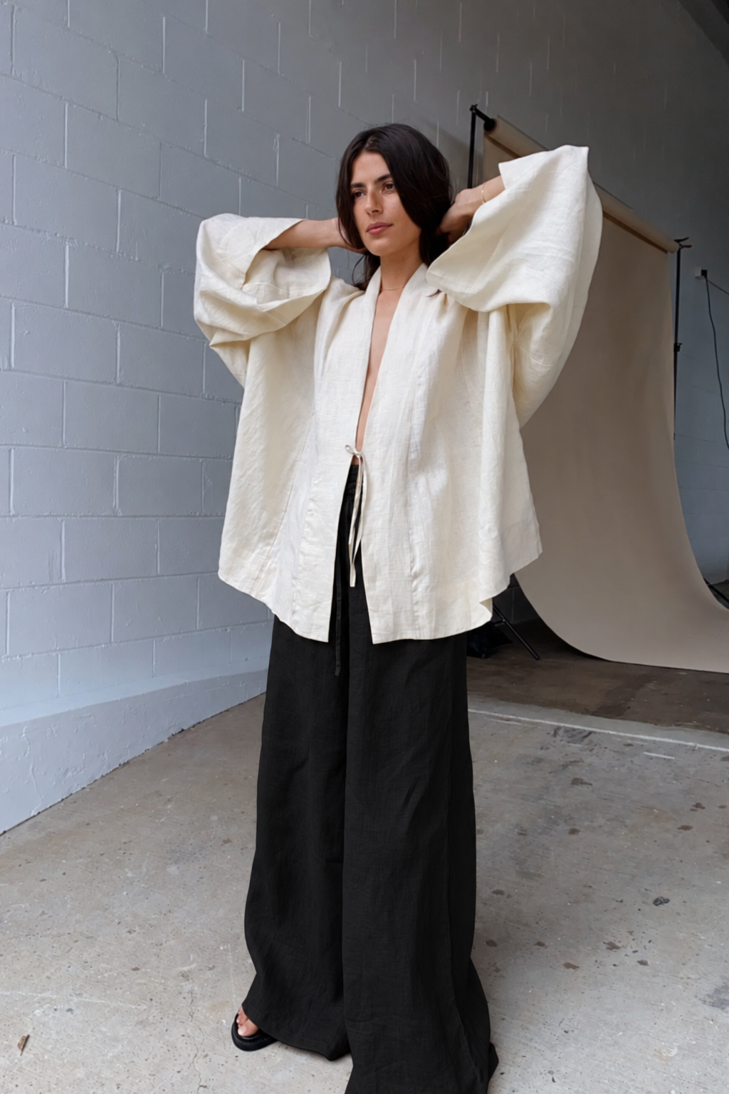 Anya Linen Kimono Shell