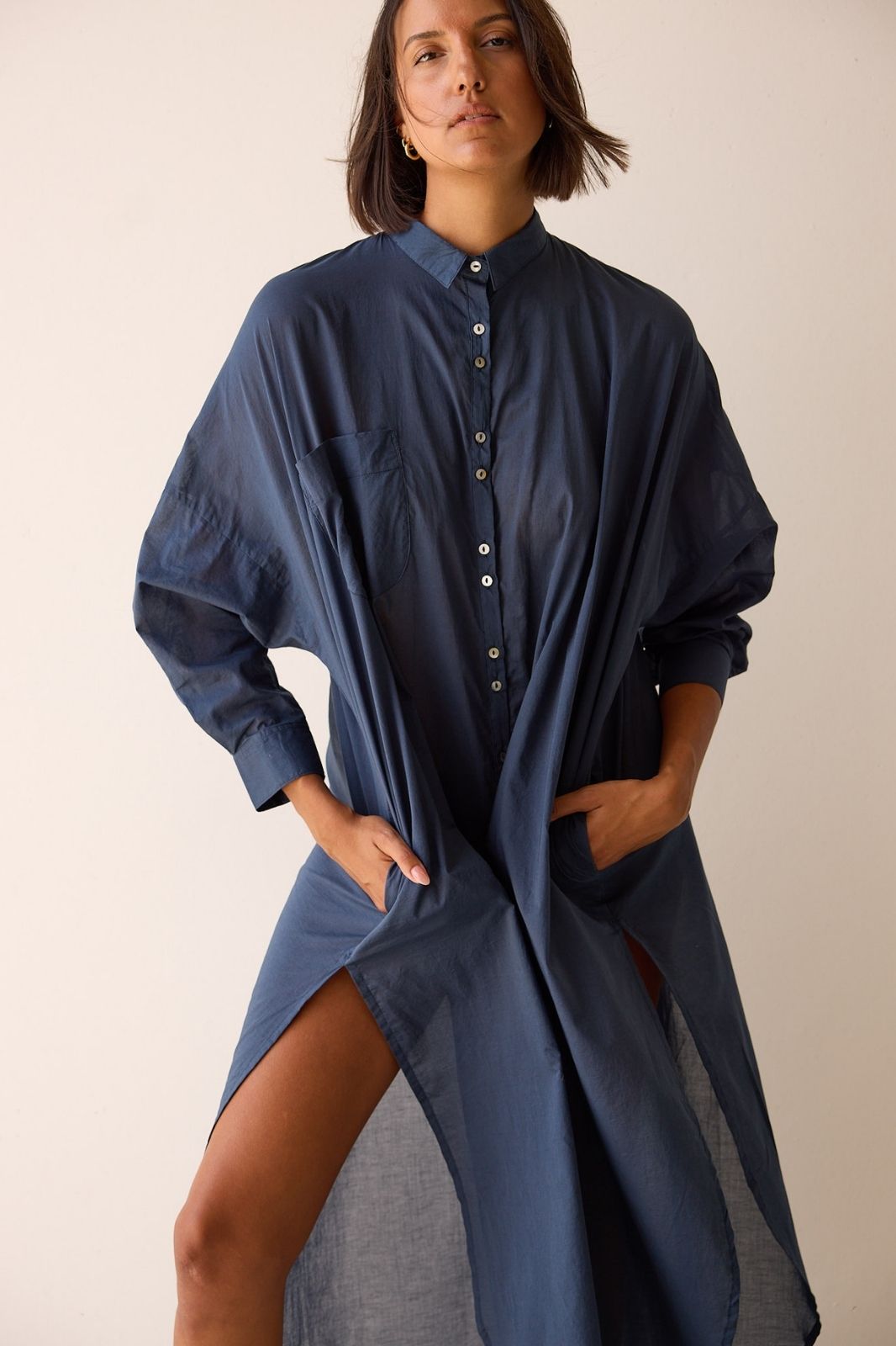 Santorini Shirt Dress Midnight — UNIKSPACE