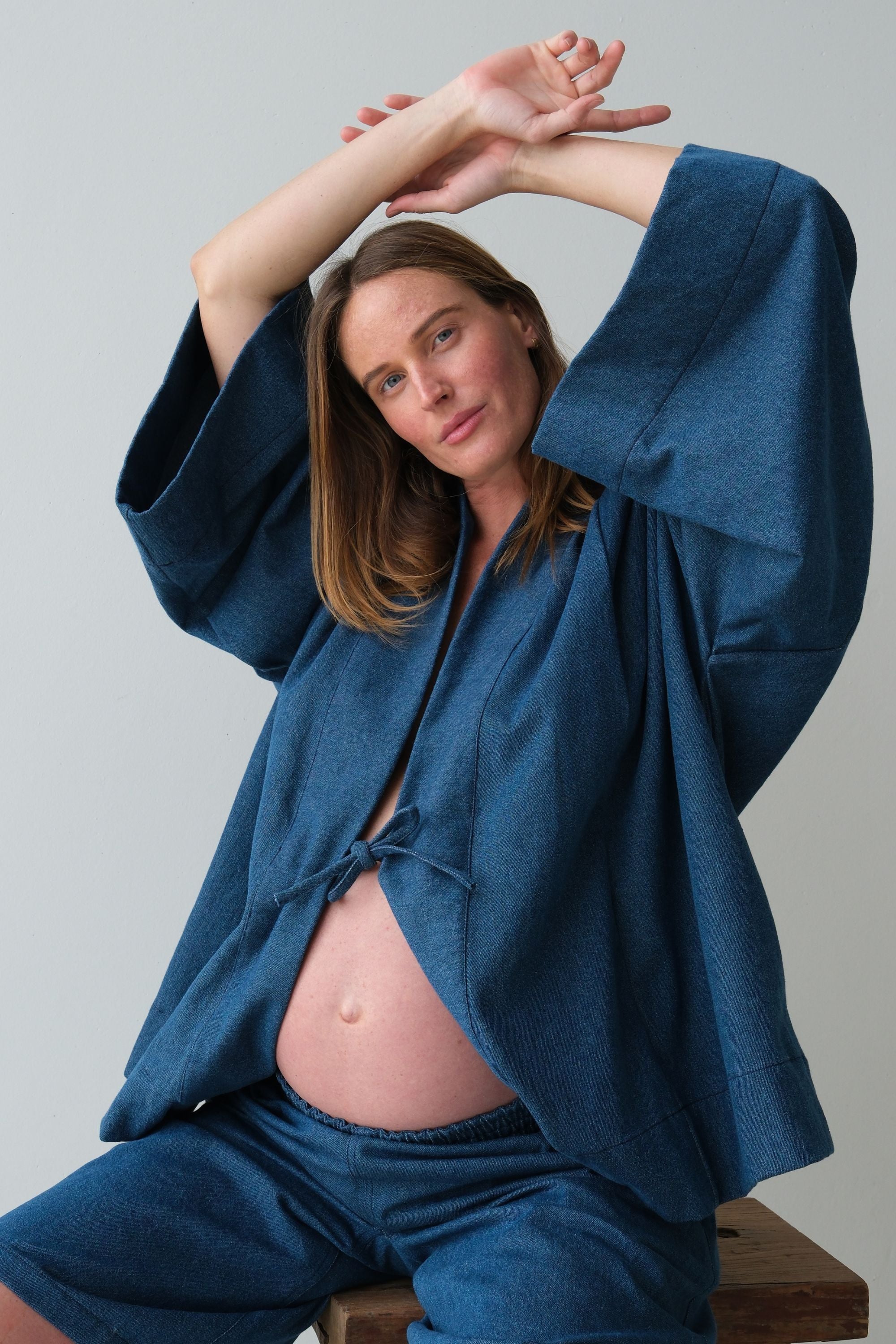 Anya Denim Kimono Medium Stonewash Blue