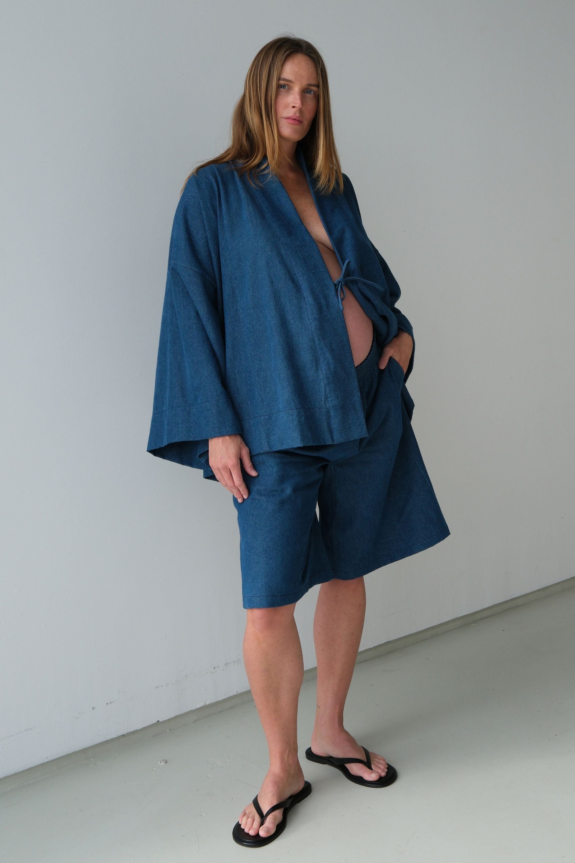 Anya Denim Kimono Medium Stonewash Blue