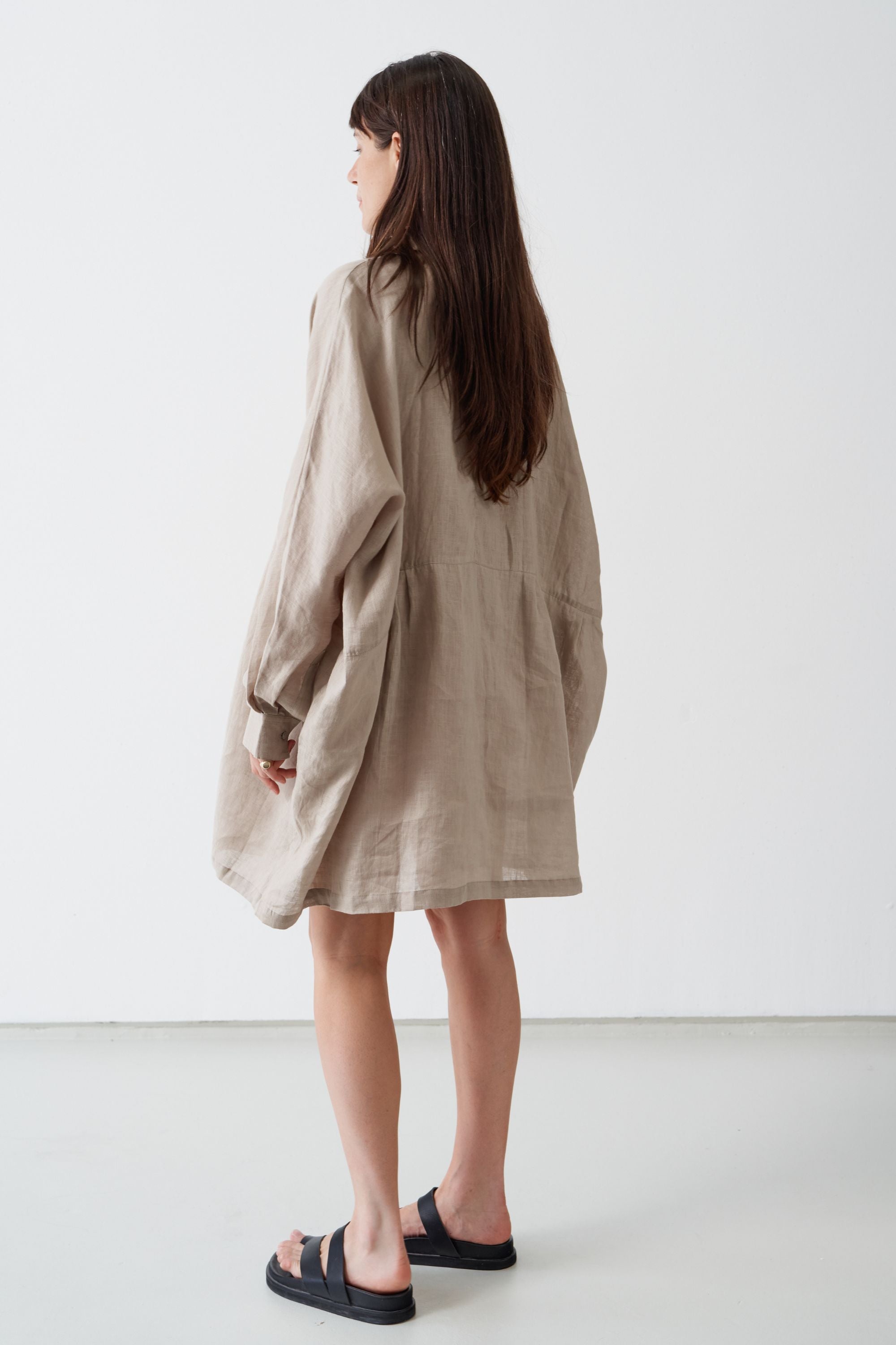 Byron Oversized Shirt Dress Ice Coffee