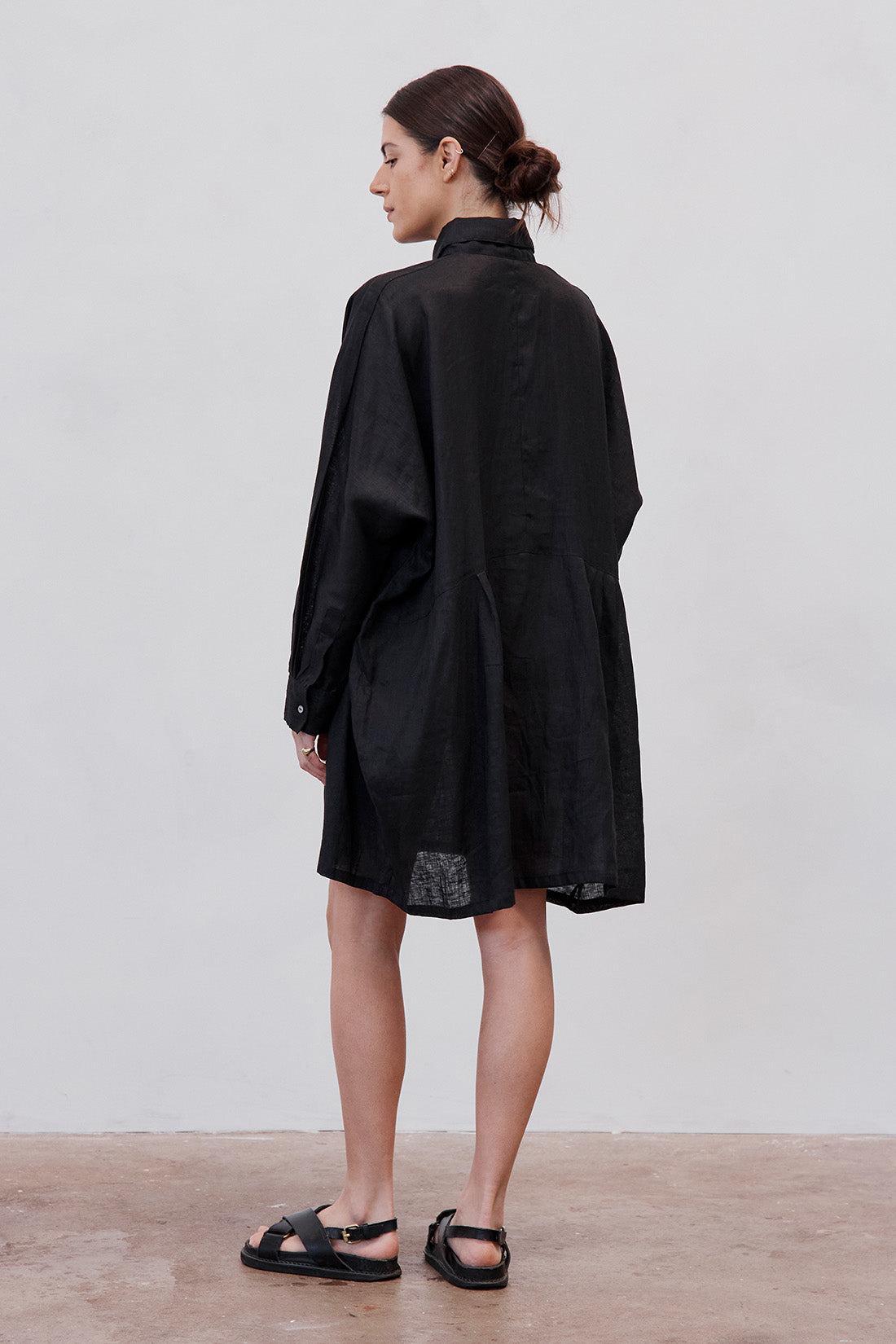 Byron Oversized Shirt Dress Black
