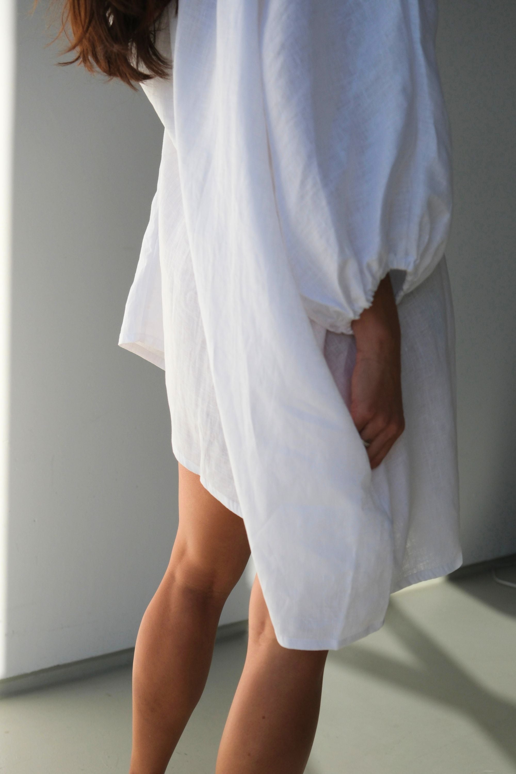 Daisy Linen Mini Dress White