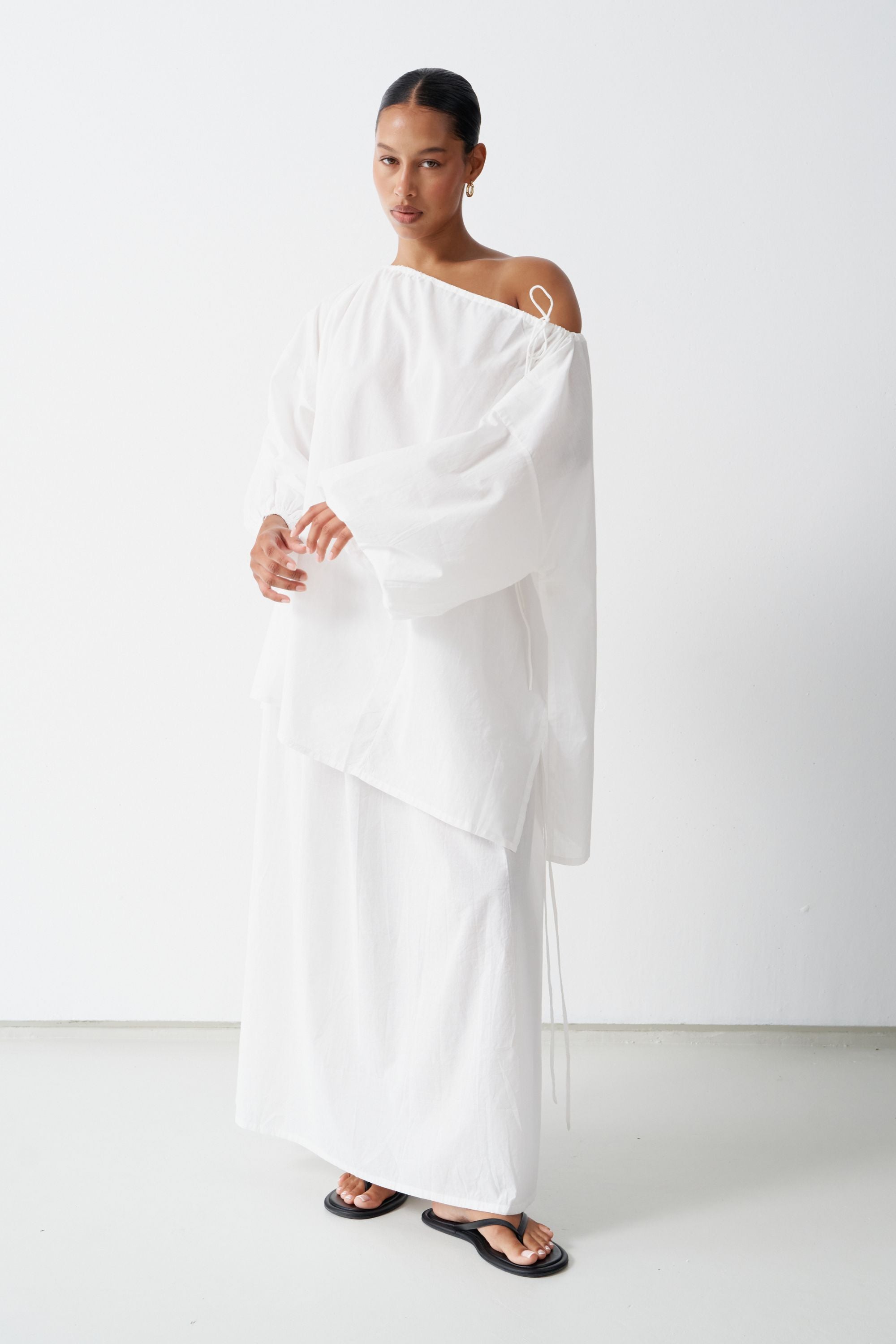 Joss Organic Cotton Blouse White — UNIKSPACE