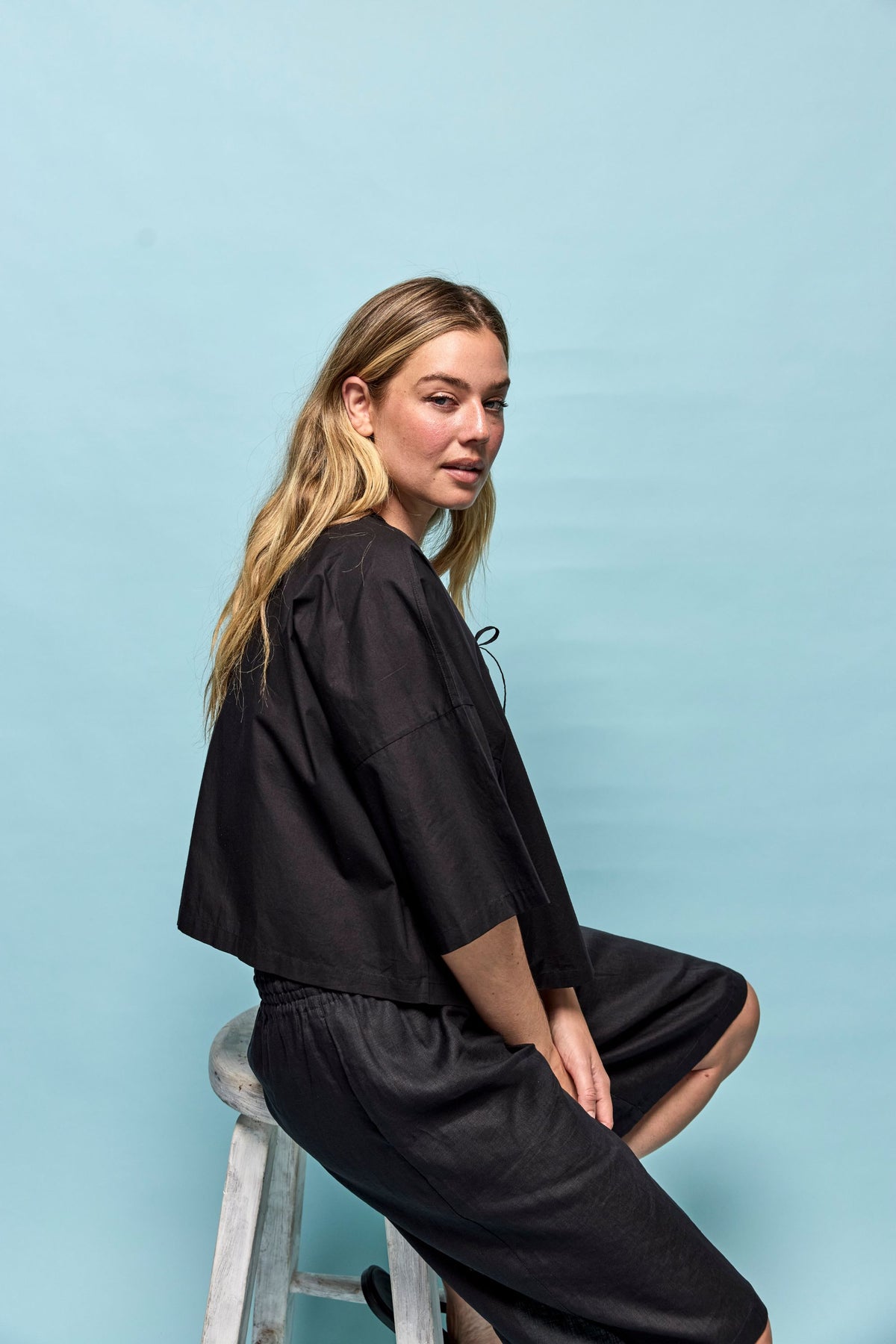 Lulu Organic Cotton Tie Tee Black