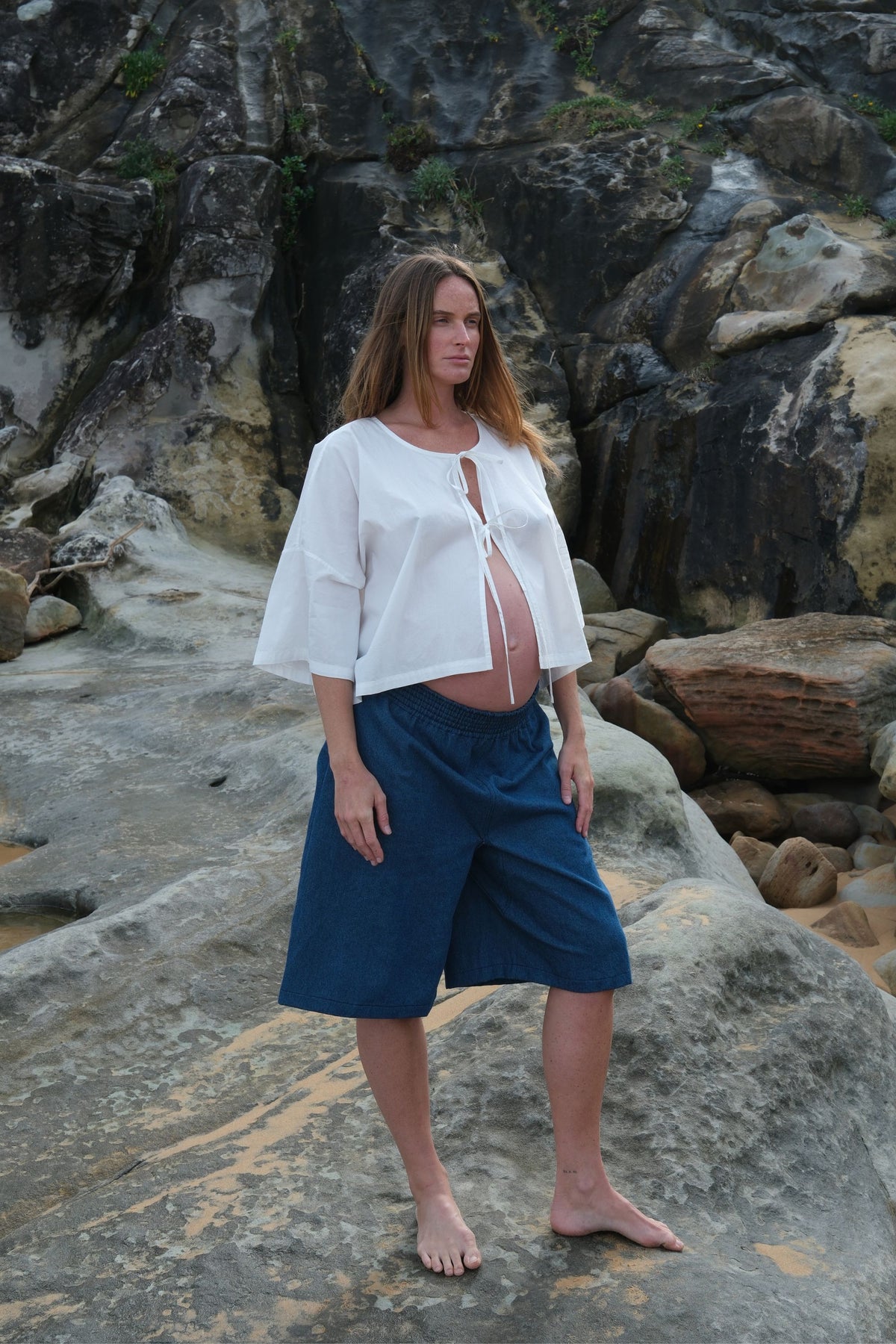 Lulu Organic Cotton Tie Tee White