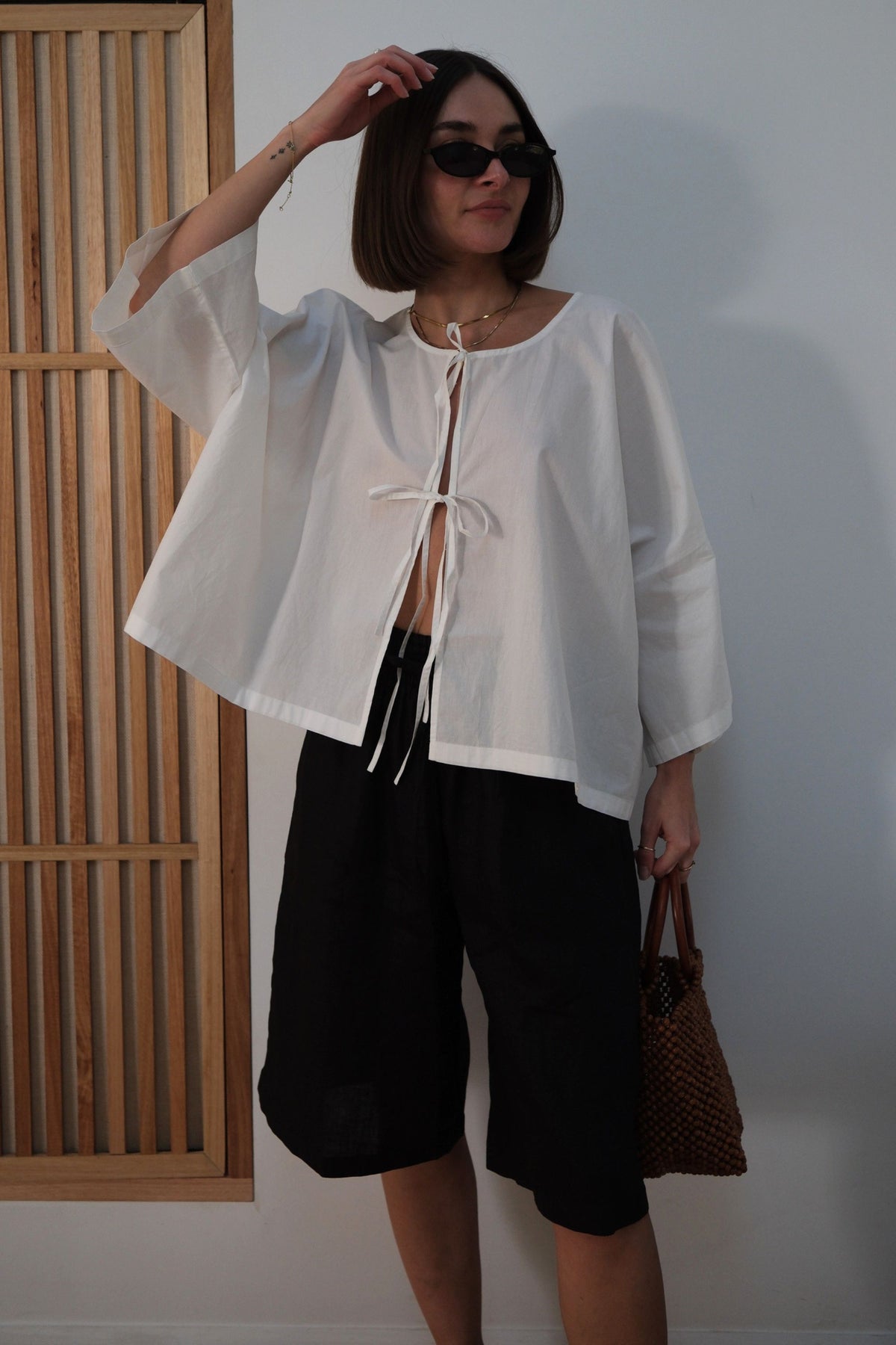 Lulu Organic Cotton Tie Tee White