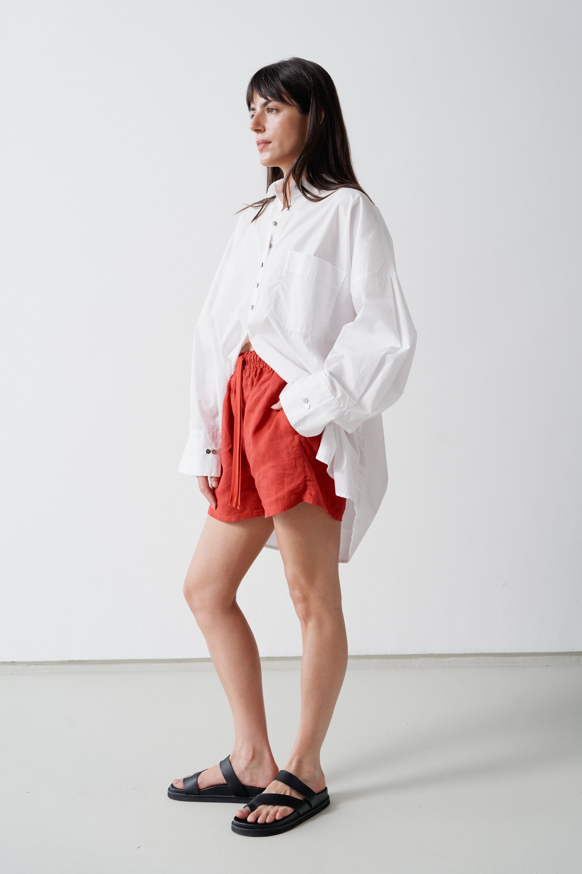 Mateo Cotton Poplin Shirt White