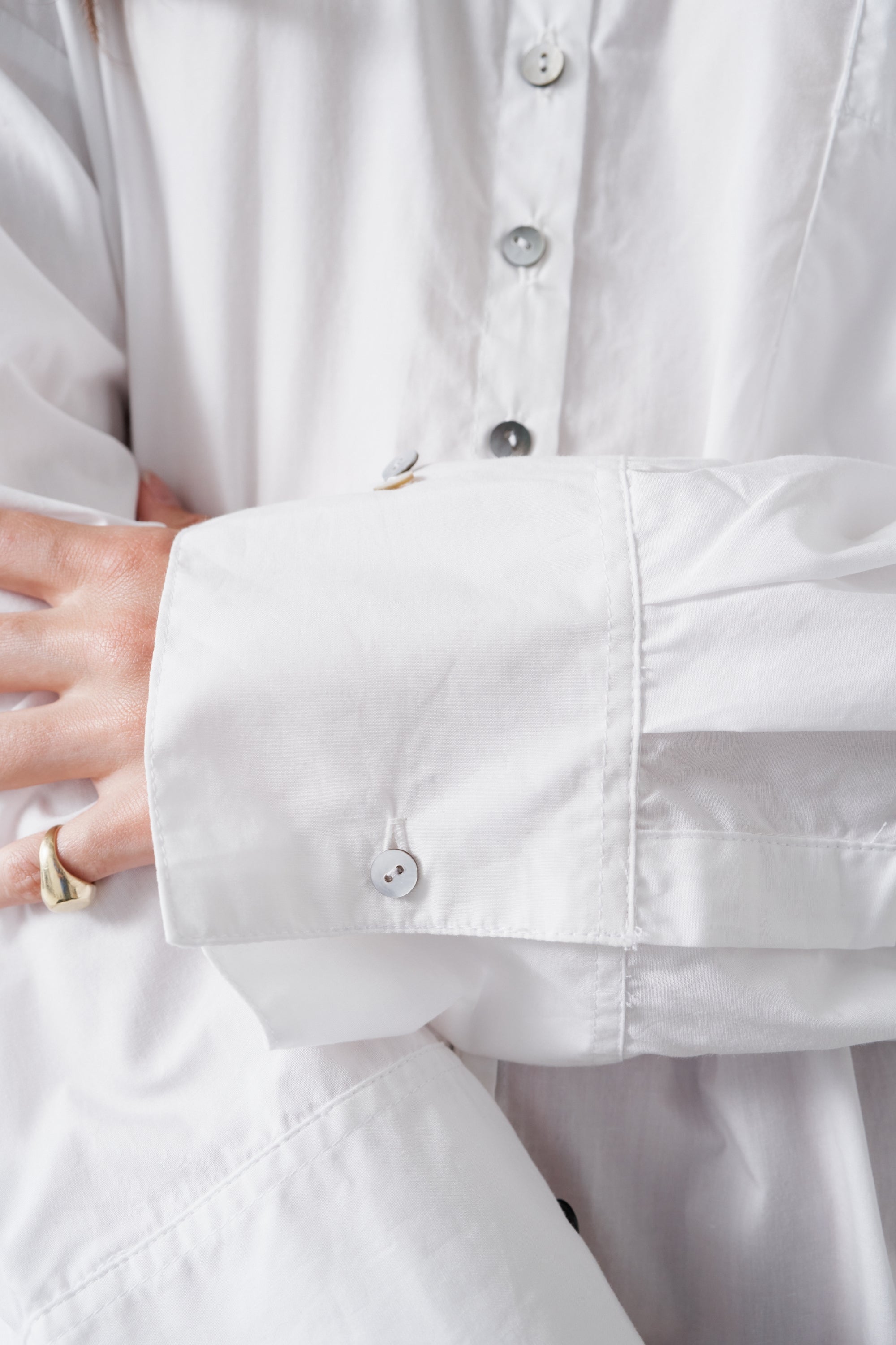 Mateo Cotton Poplin Shirt White