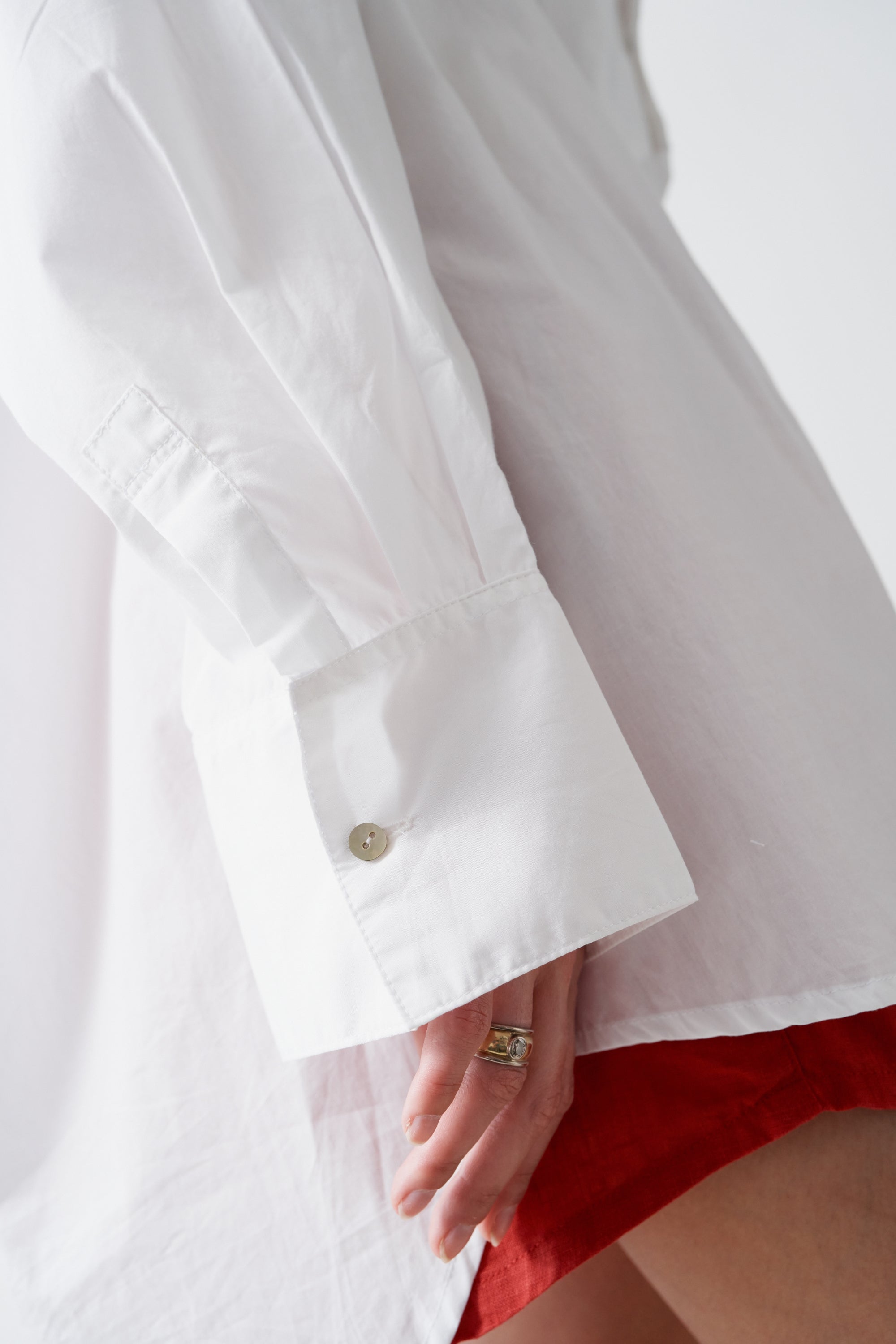 Mateo Cotton Poplin Shirt White