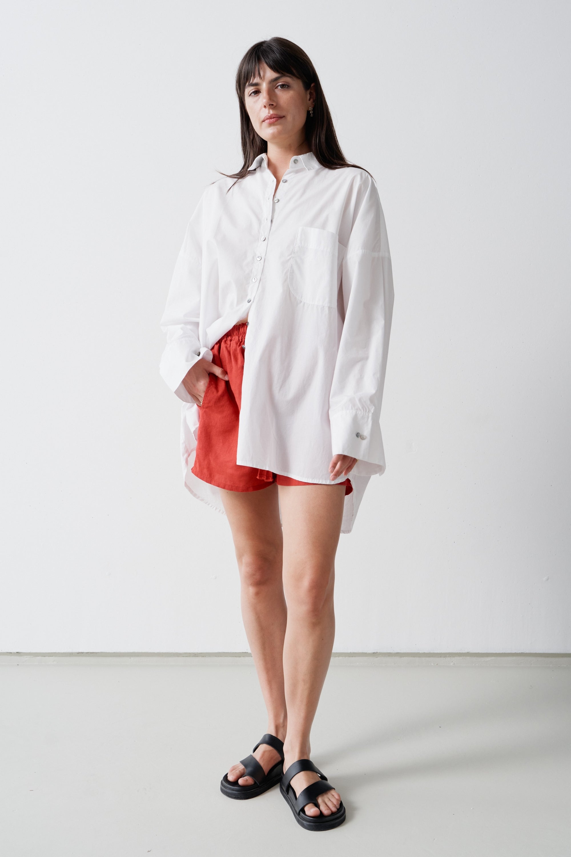 Mateo Oversized Shirt, White | Women's Shirts