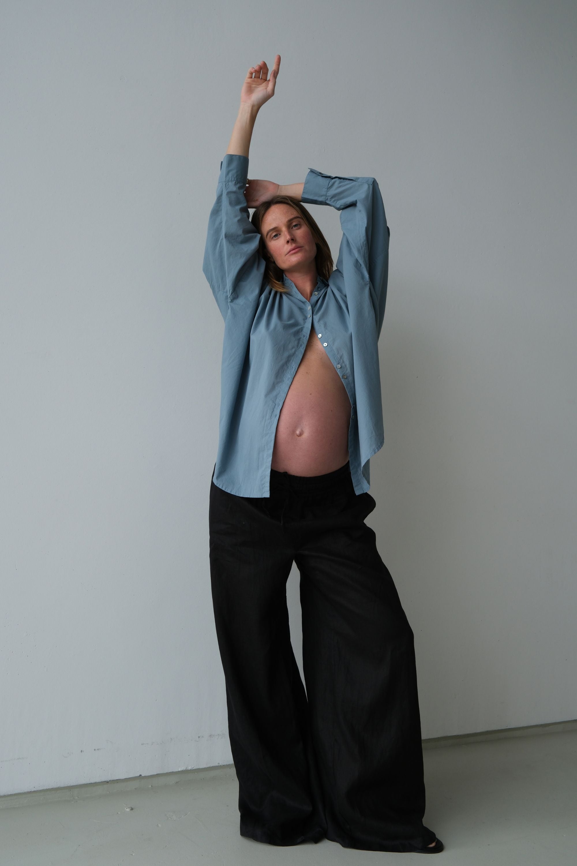 Jonathan Wide Leg Linen Pant Black