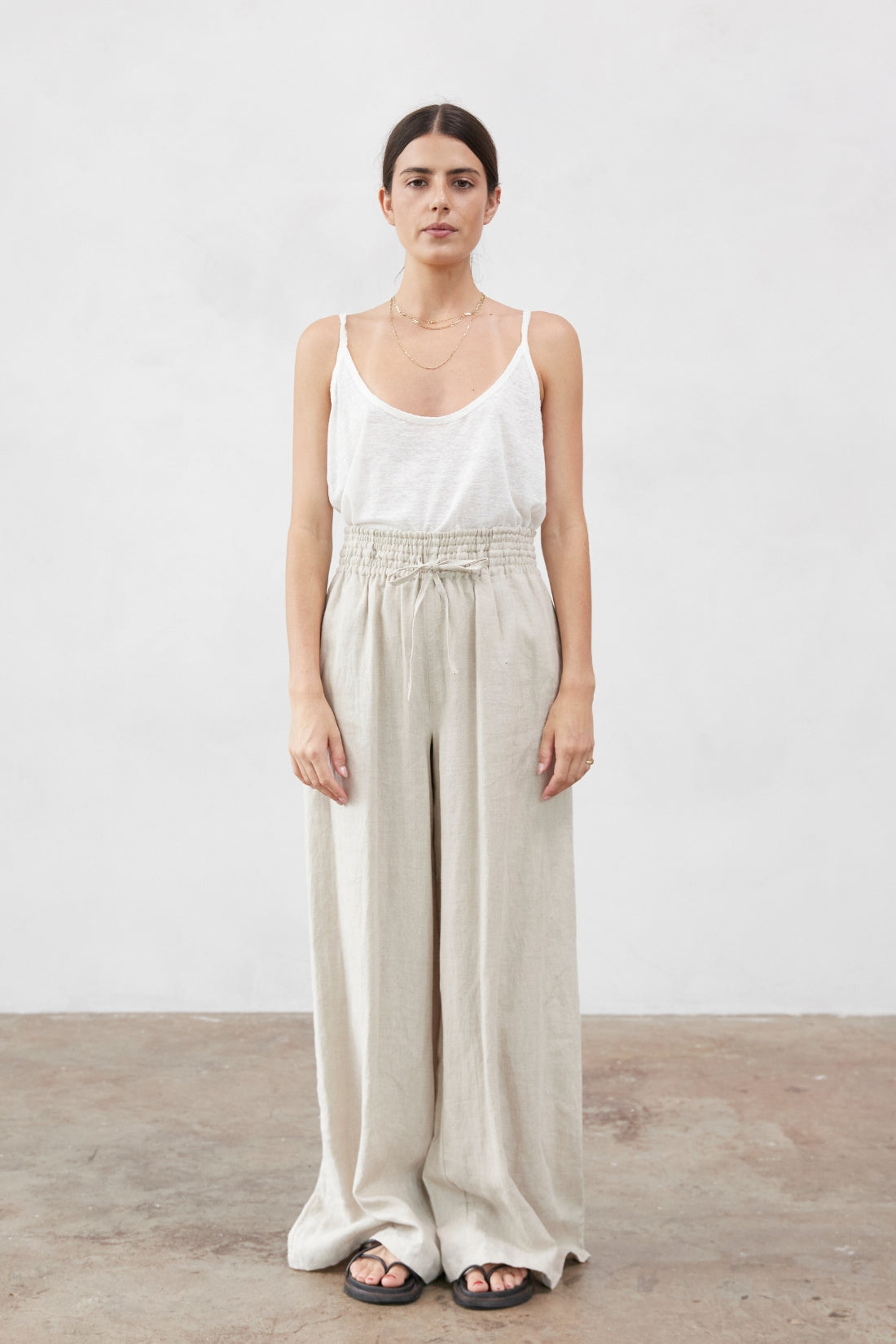 Paul Linen Jersey Top Ivory