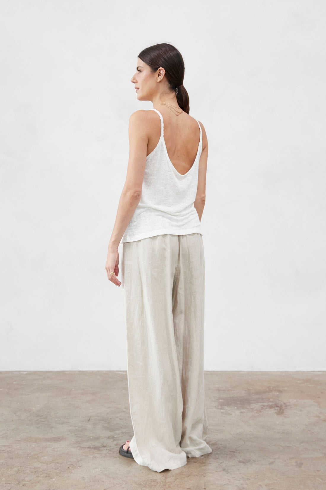 Paul Linen Jersey Top Ivory