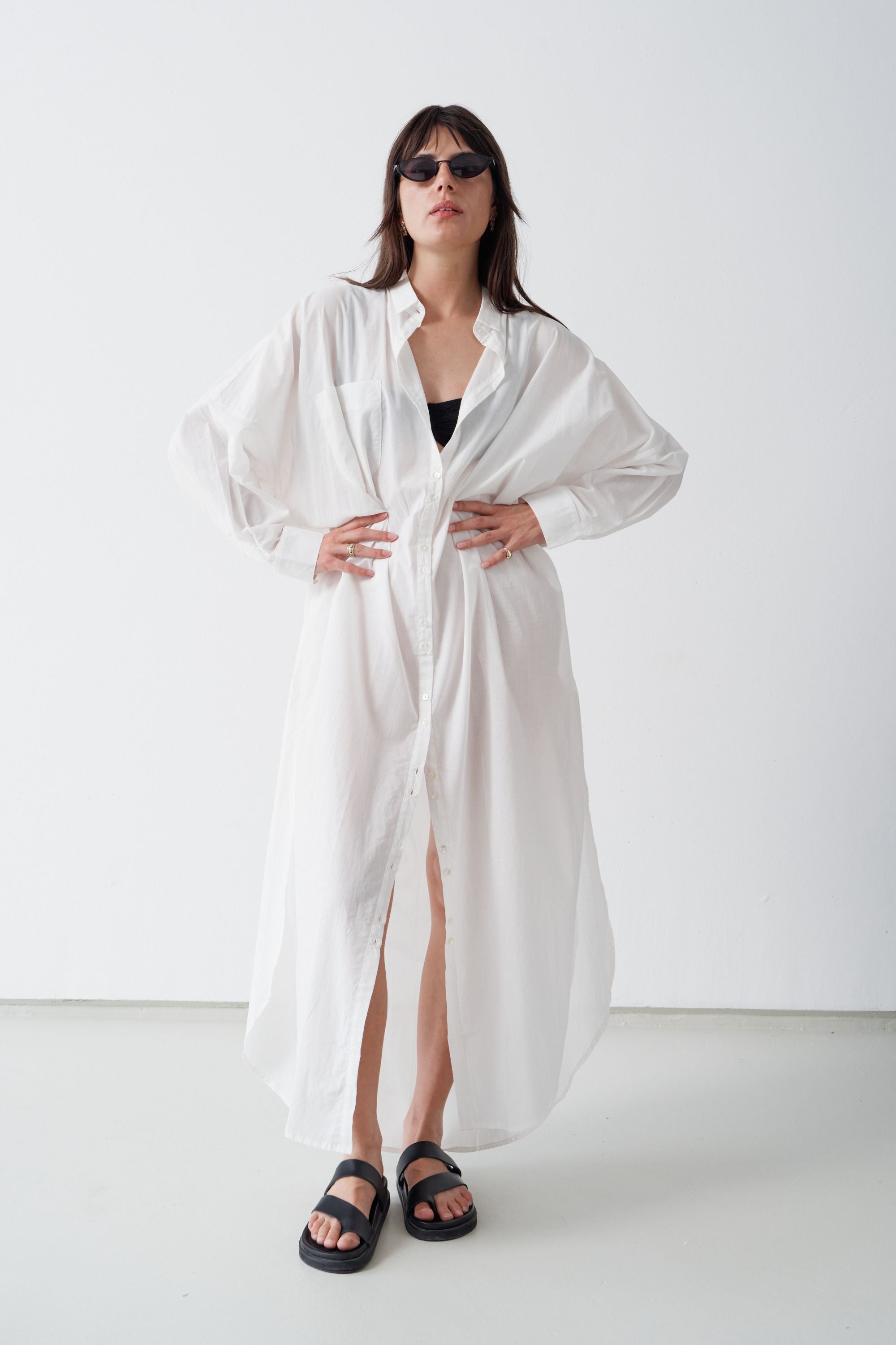 Santorini Shirt Dress White